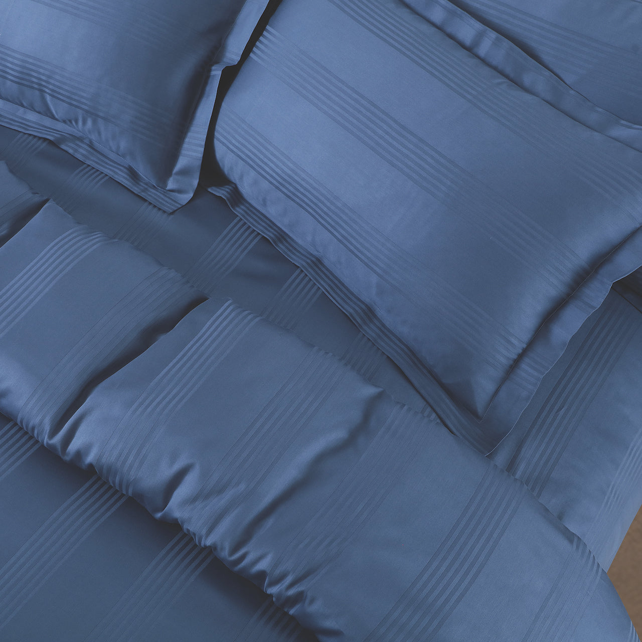 Turin Jacquard Blue Stripes Bedsheet