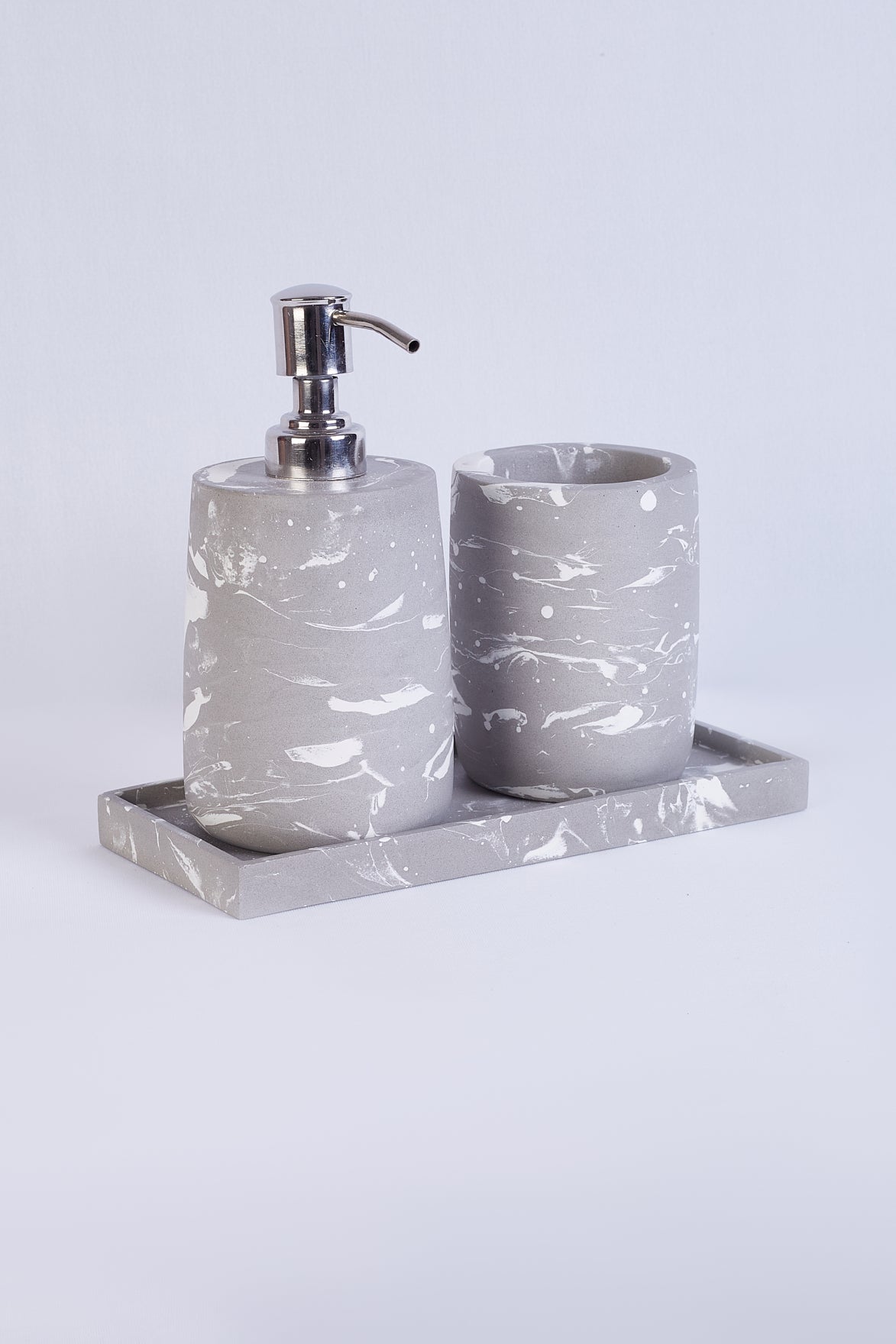 Nordic Grey Swirl Bath Set