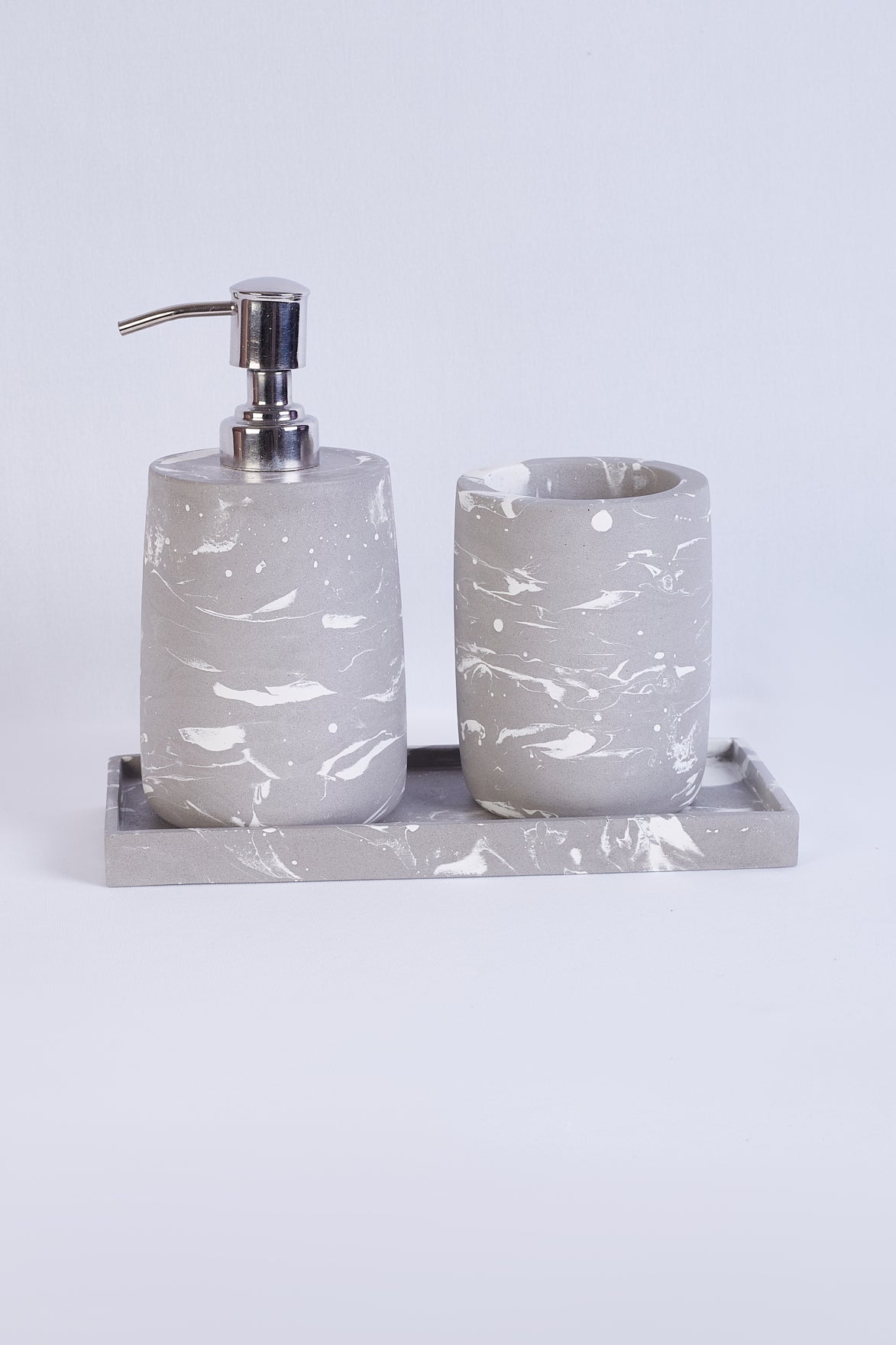Nordic Grey Swirl Bath Set