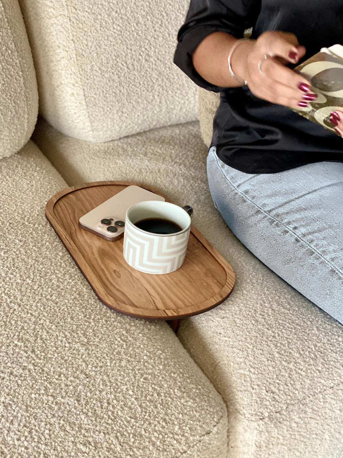Elm Sofa Tray - Light Brown