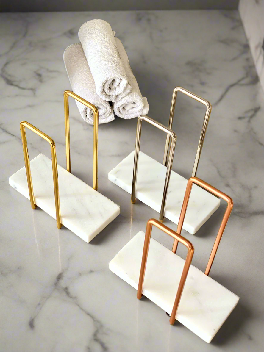 Imperial Napkin Holder - White & Silver