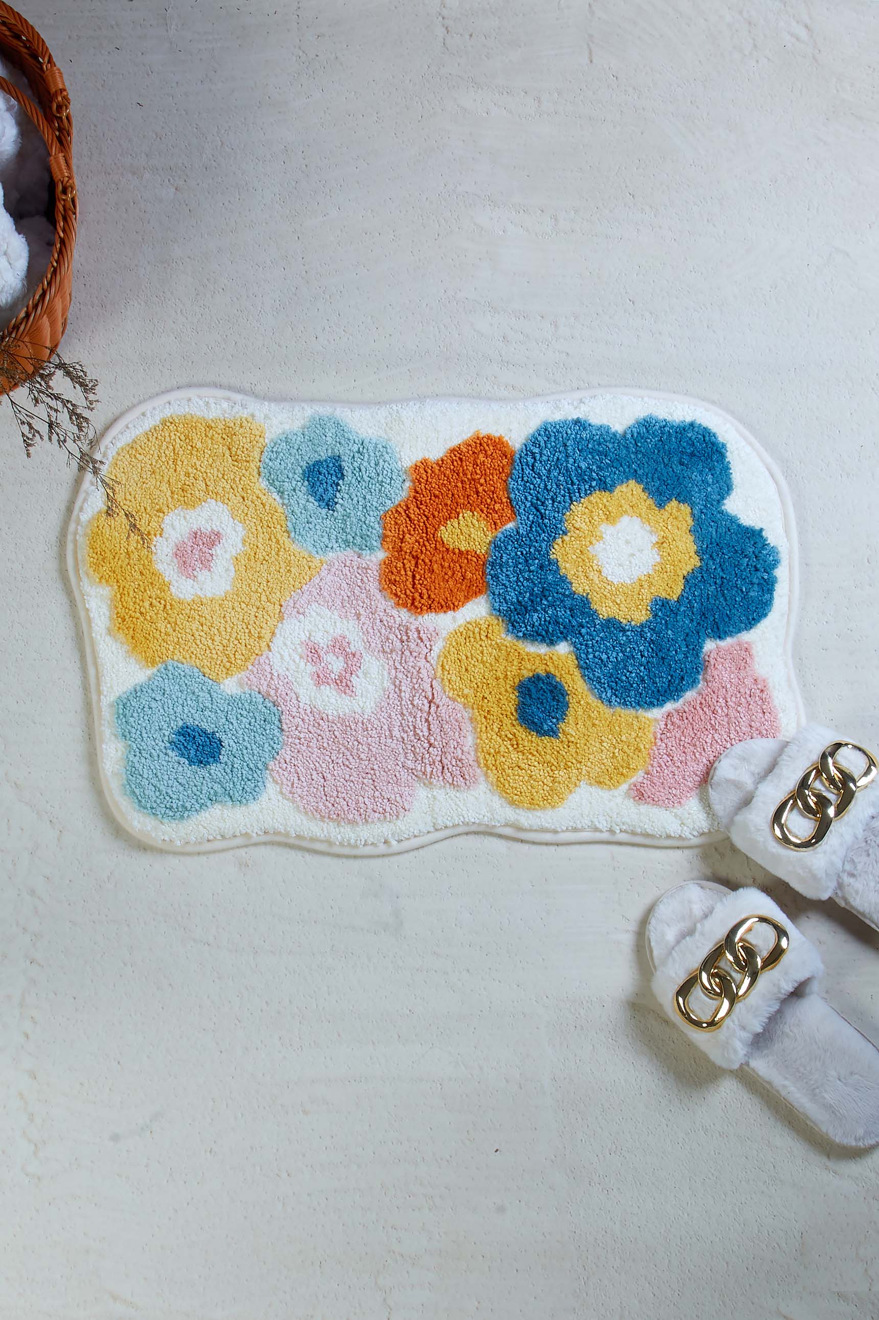 Flowers In The Meadow Bath Mat