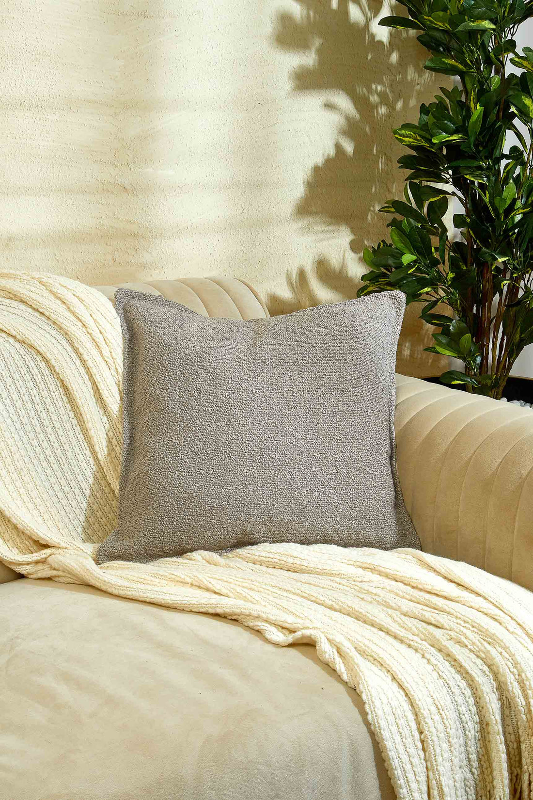 Boucle Cushion Cover - Grey