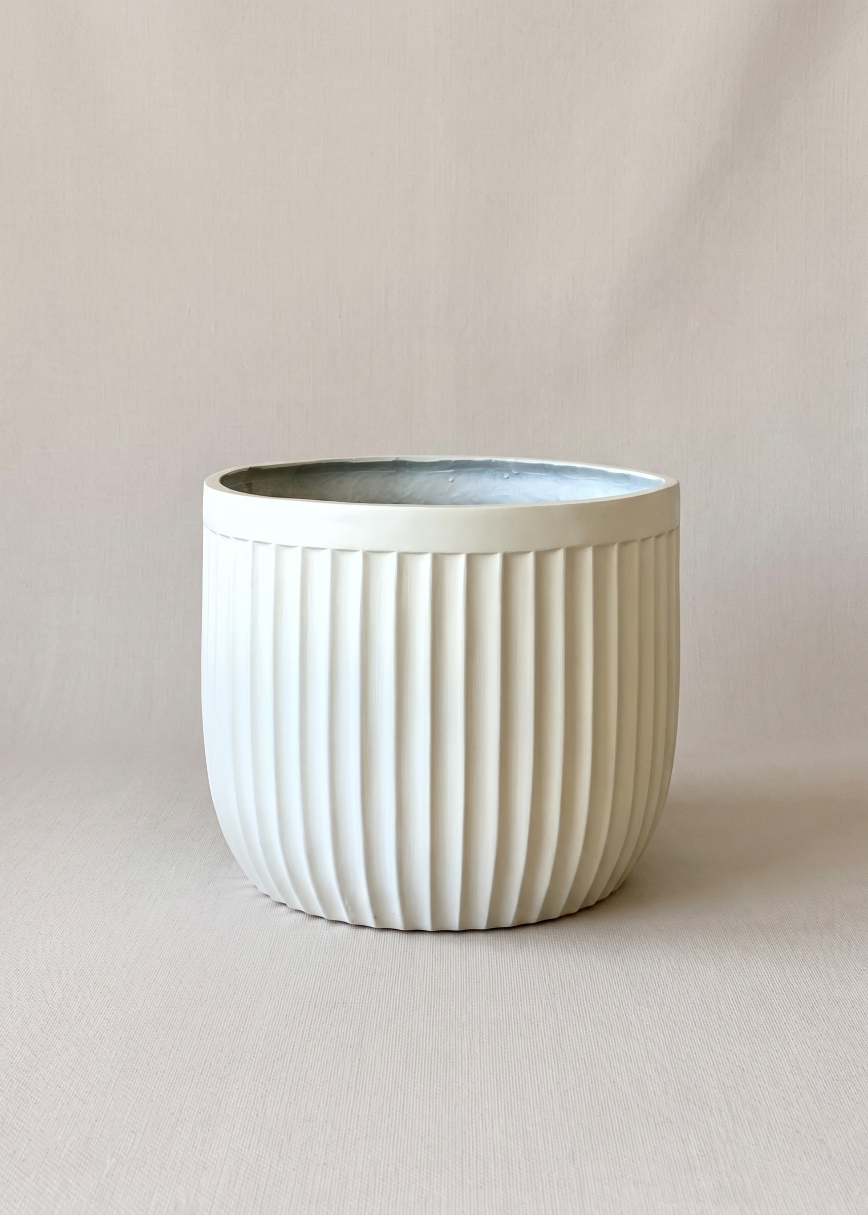 Valen Ribbed Planters - Ivory