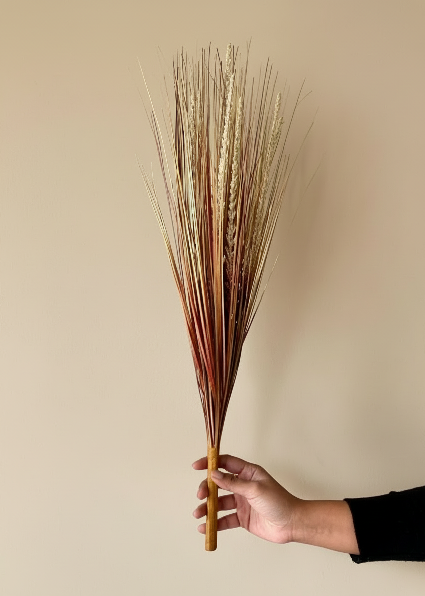Artificial Amber Pennisetum Pampas Bunch - 2 Feet