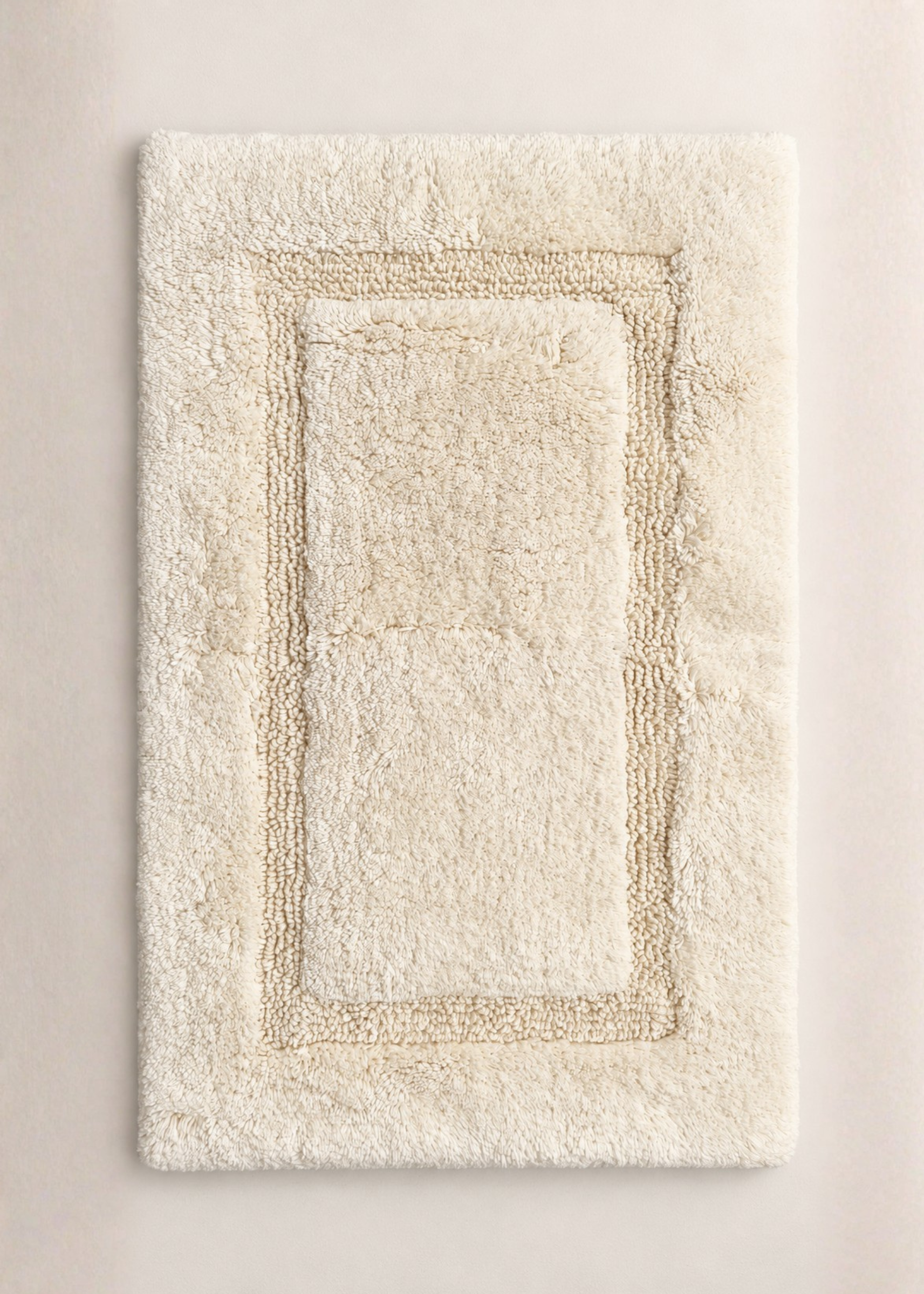 Mellow Anti Slip - Tufted - Cotton Bath Mat - Ivory - 60 x 40 cm