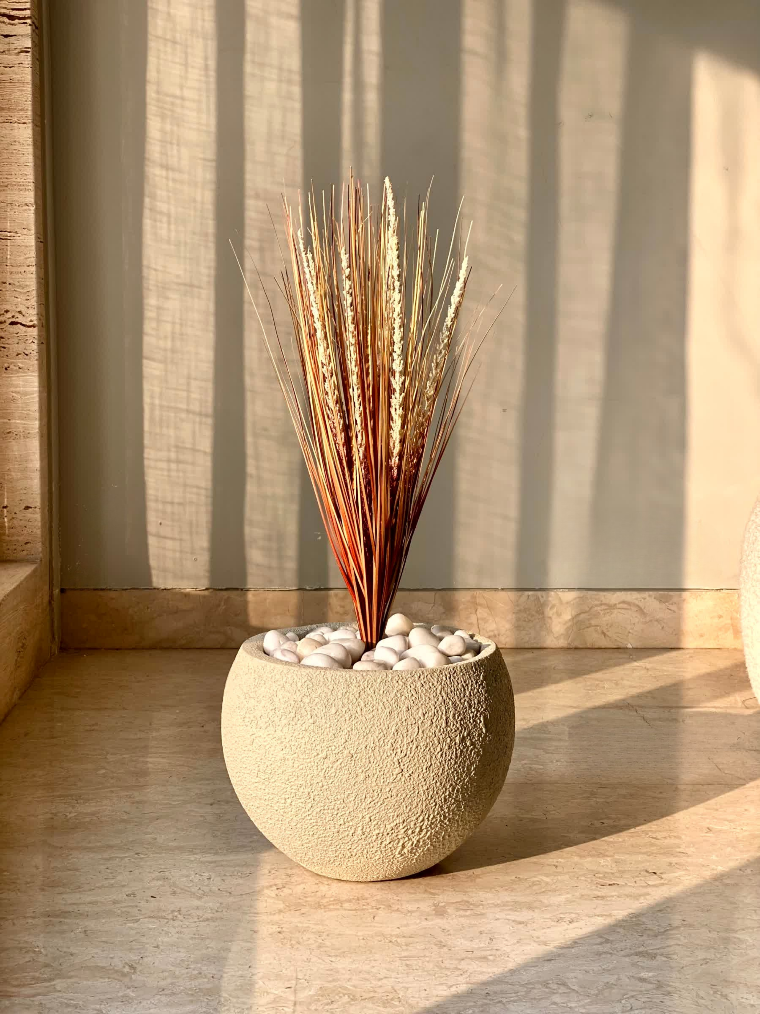 Artificial Amber Pennisetum Pampas Bunch - 3 Feet