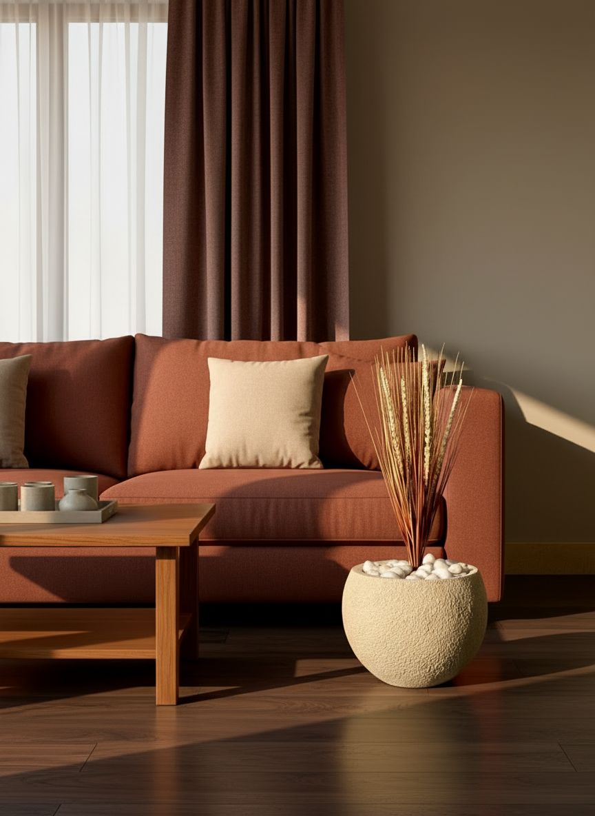 Artificial Amber Pennisetum Pampas Bunch - 3 Feet