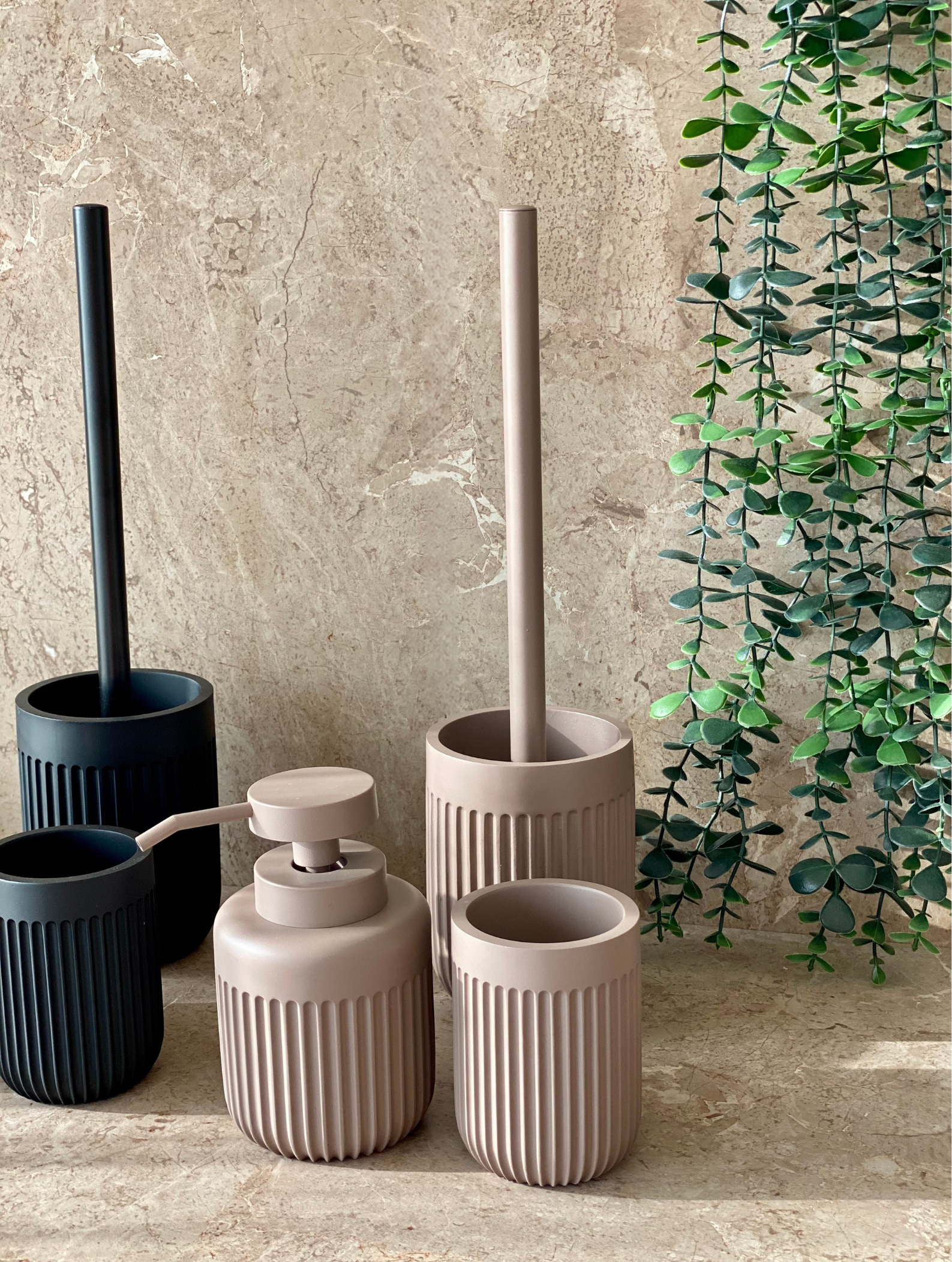 Ripple Bathroom Set - (Brown) Set of 2