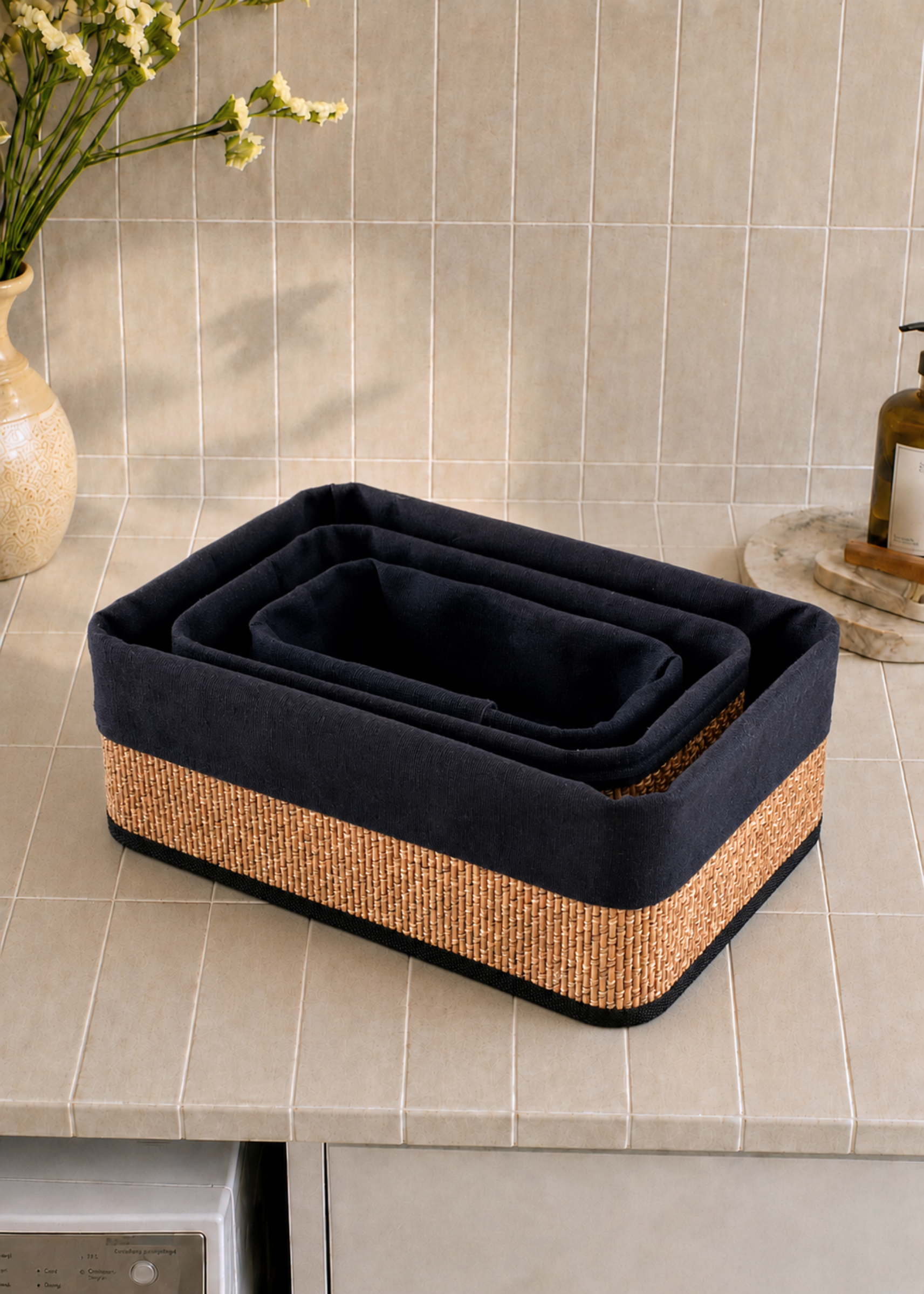Miro Basket - Black & Brown (Set of 3)