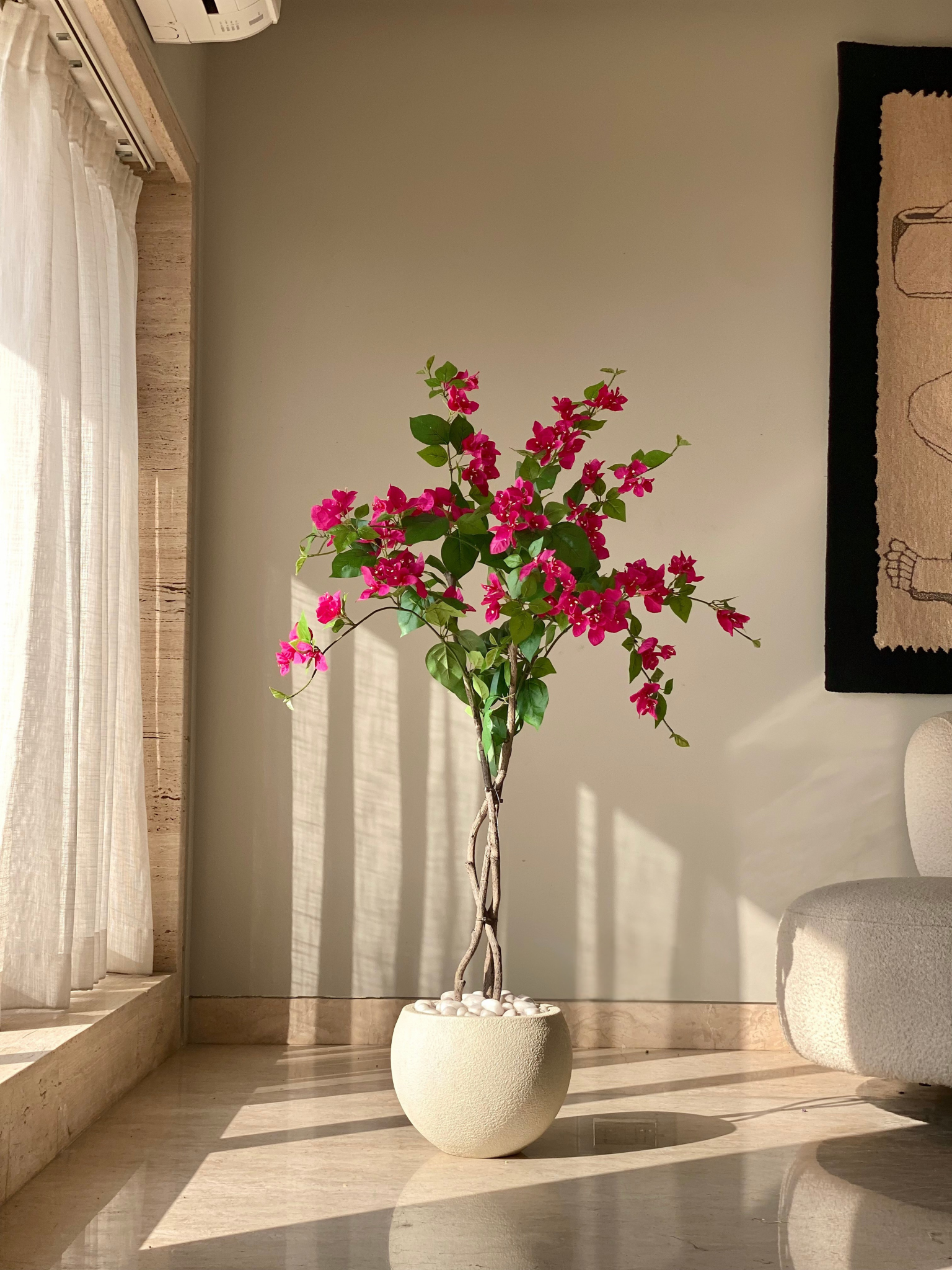 Artificial Cerise Bougainvillea Plant - 4 Feet
