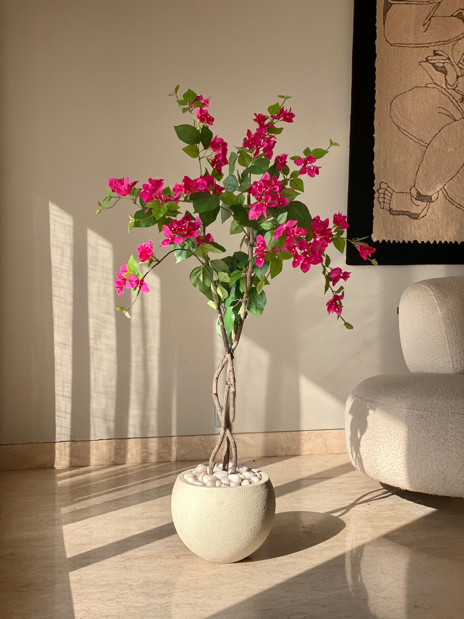 Artificial Cerise Bougainvillea Plant - 4 Feet