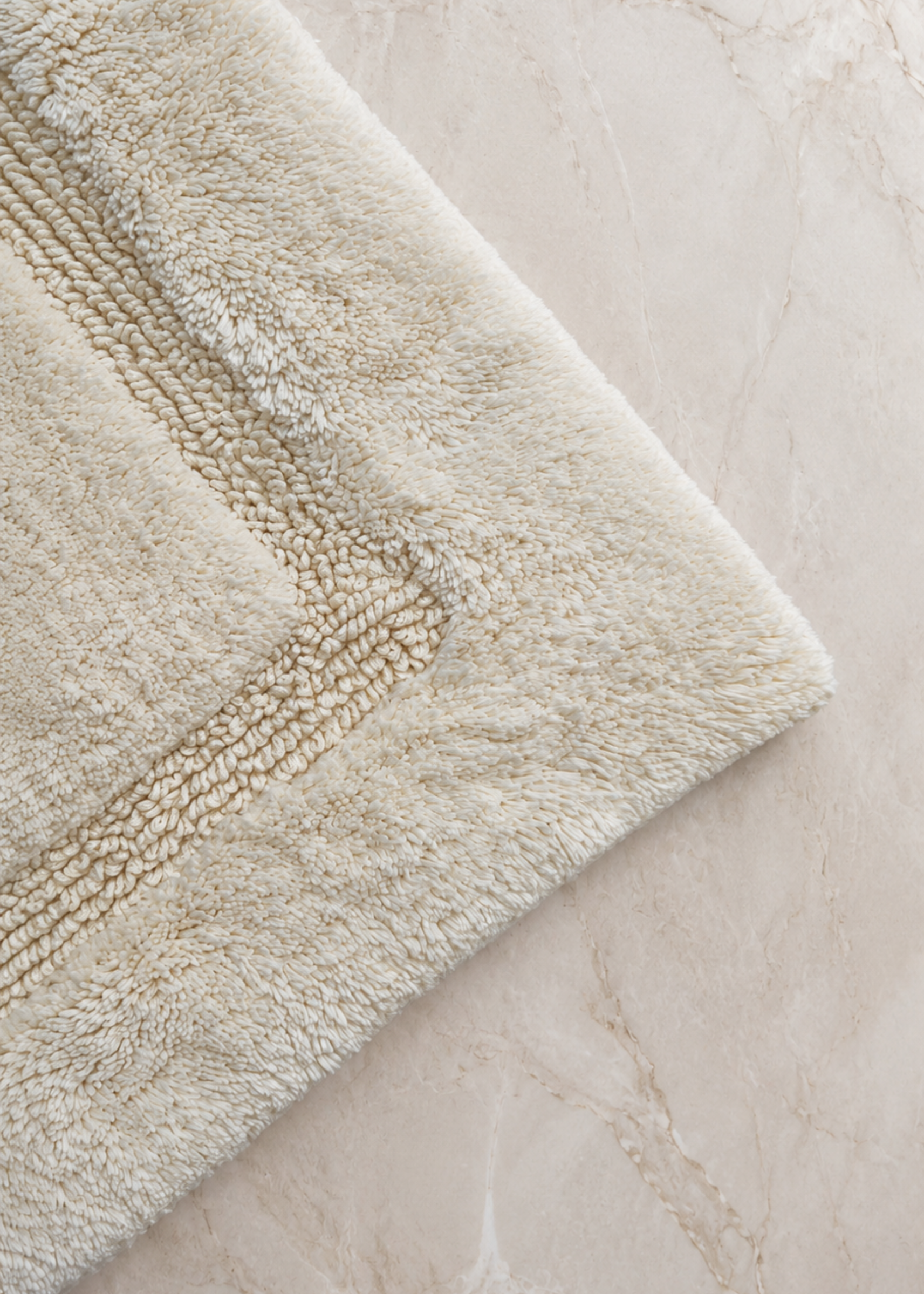 Mellow Anti Slip - Tufted - Cotton Bath Mat - Ivory - 60 x 40 cm