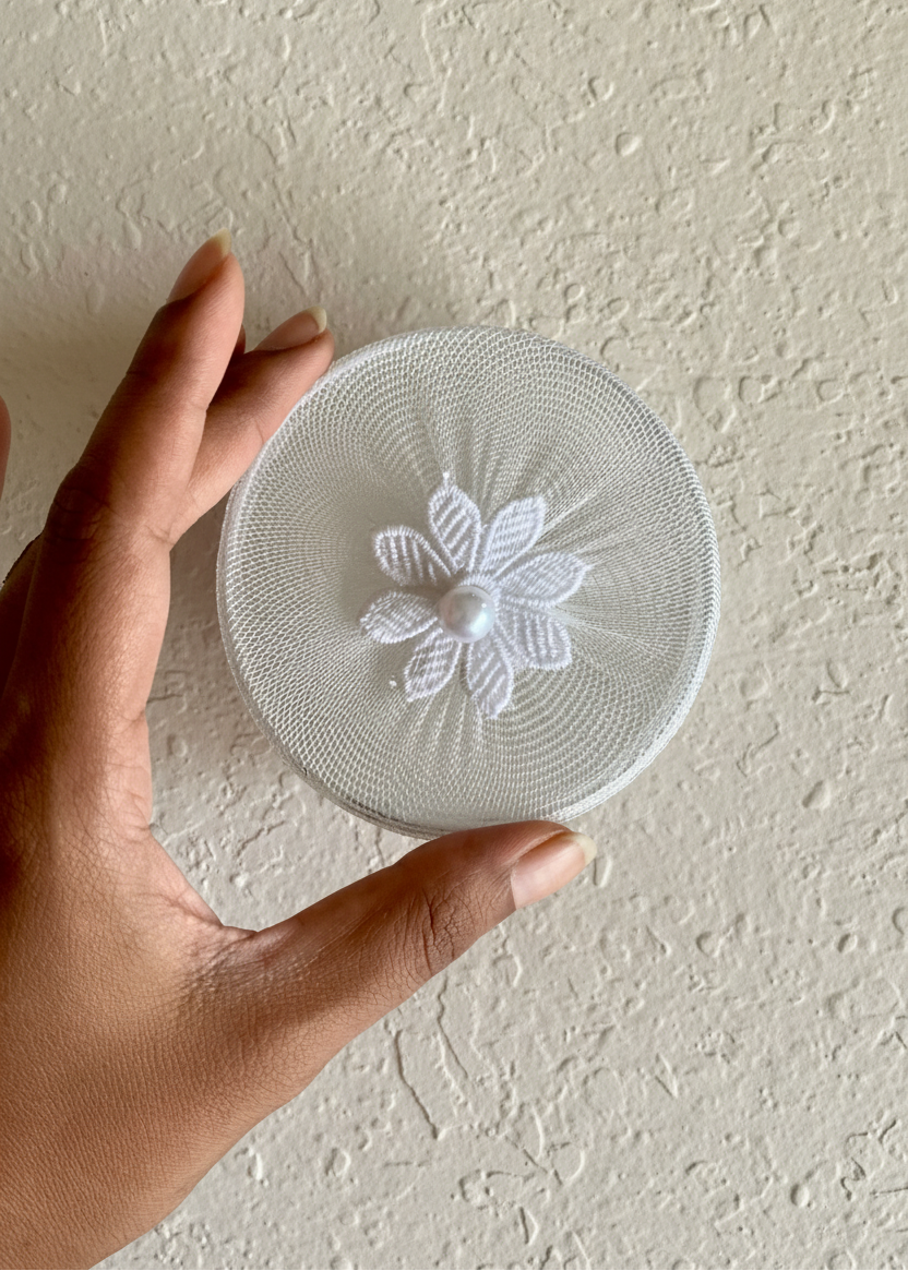 White Mesh Glass Cover - (Set Of 6)