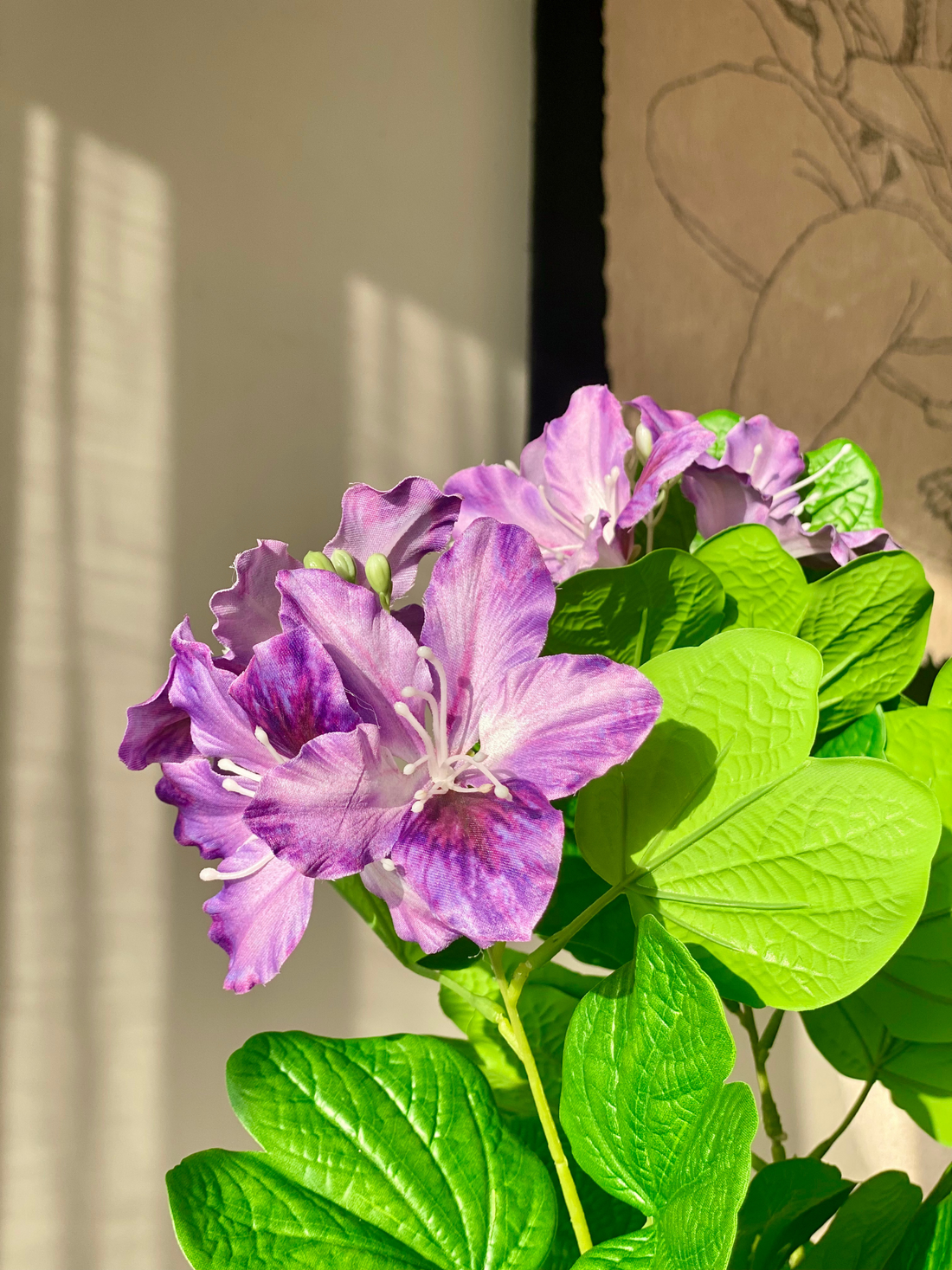 Artificial Lilac Bauhinia Plant - 3 Feet