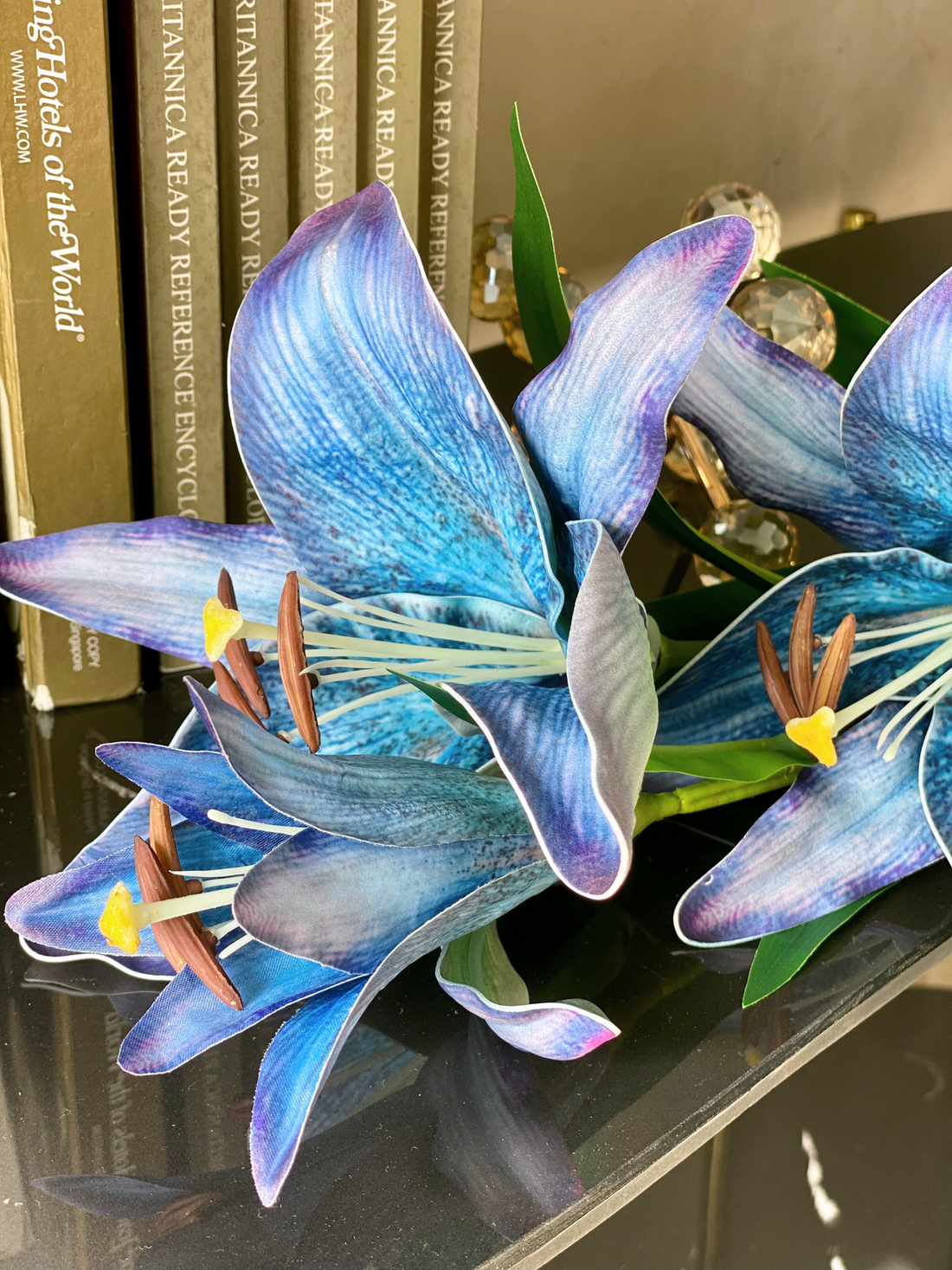 Artificial Mystic Lilly Flower Stem - (One Stem) Blue