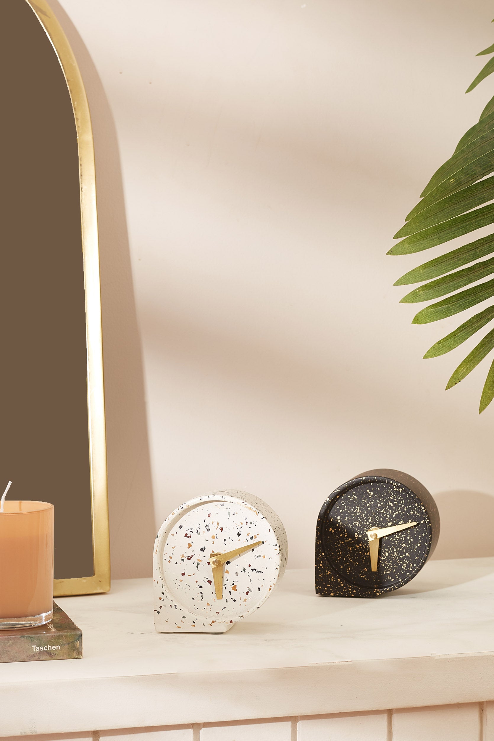 Nordic White Terrazzo Table Clock