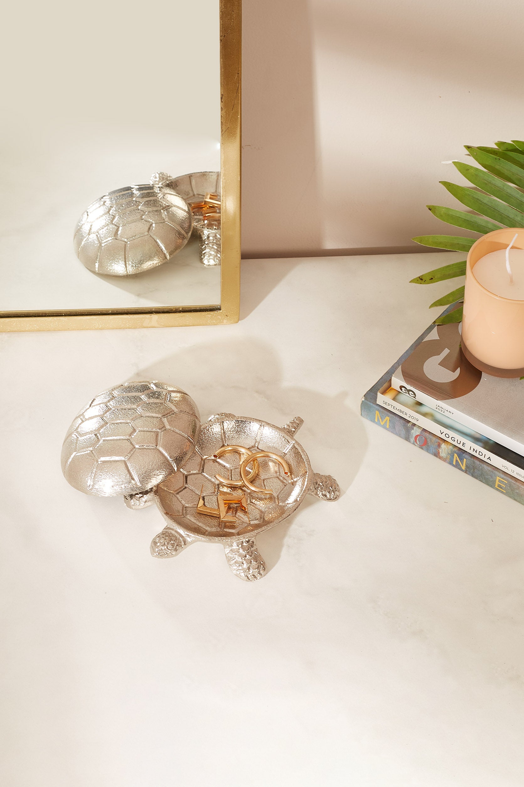 Luxe Turtle Box Trinket Box- Silver