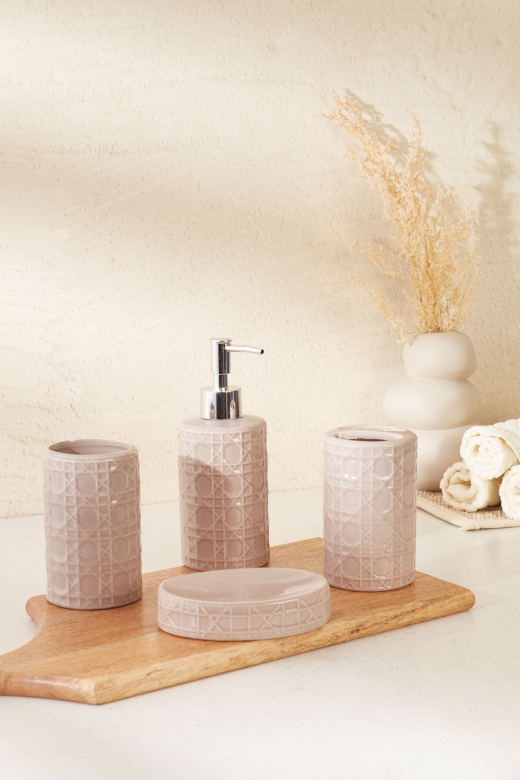 Weave Bathroom Set - Beige