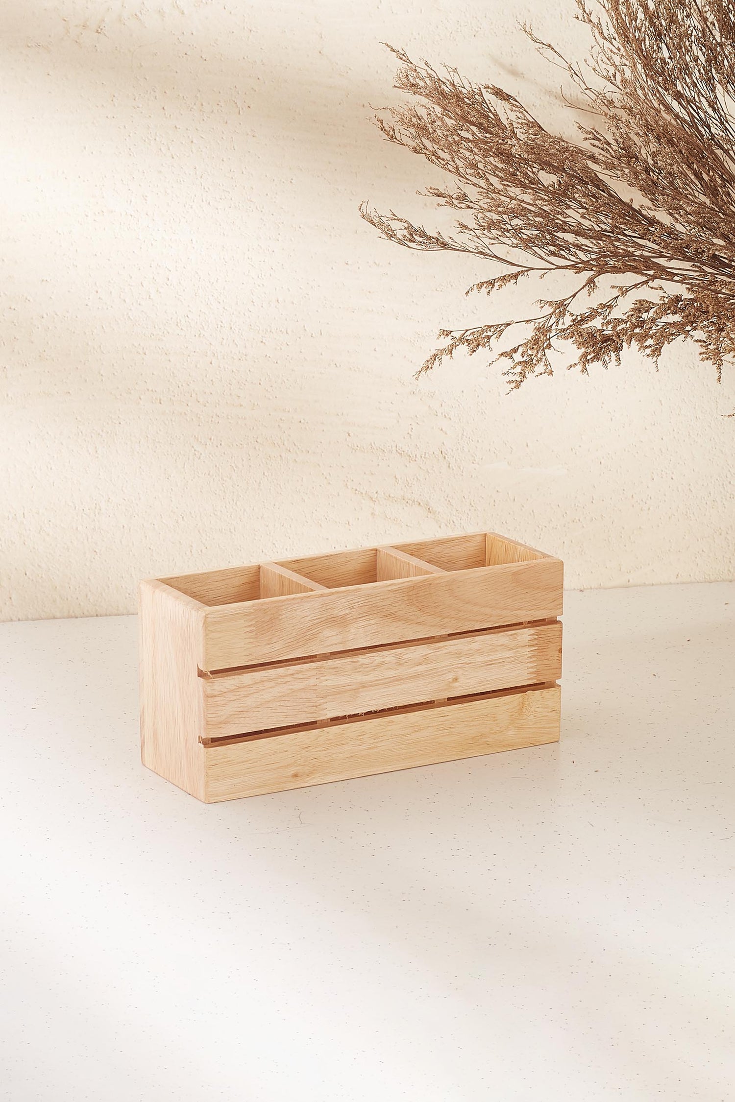 Natural Wood Cutlery Holder