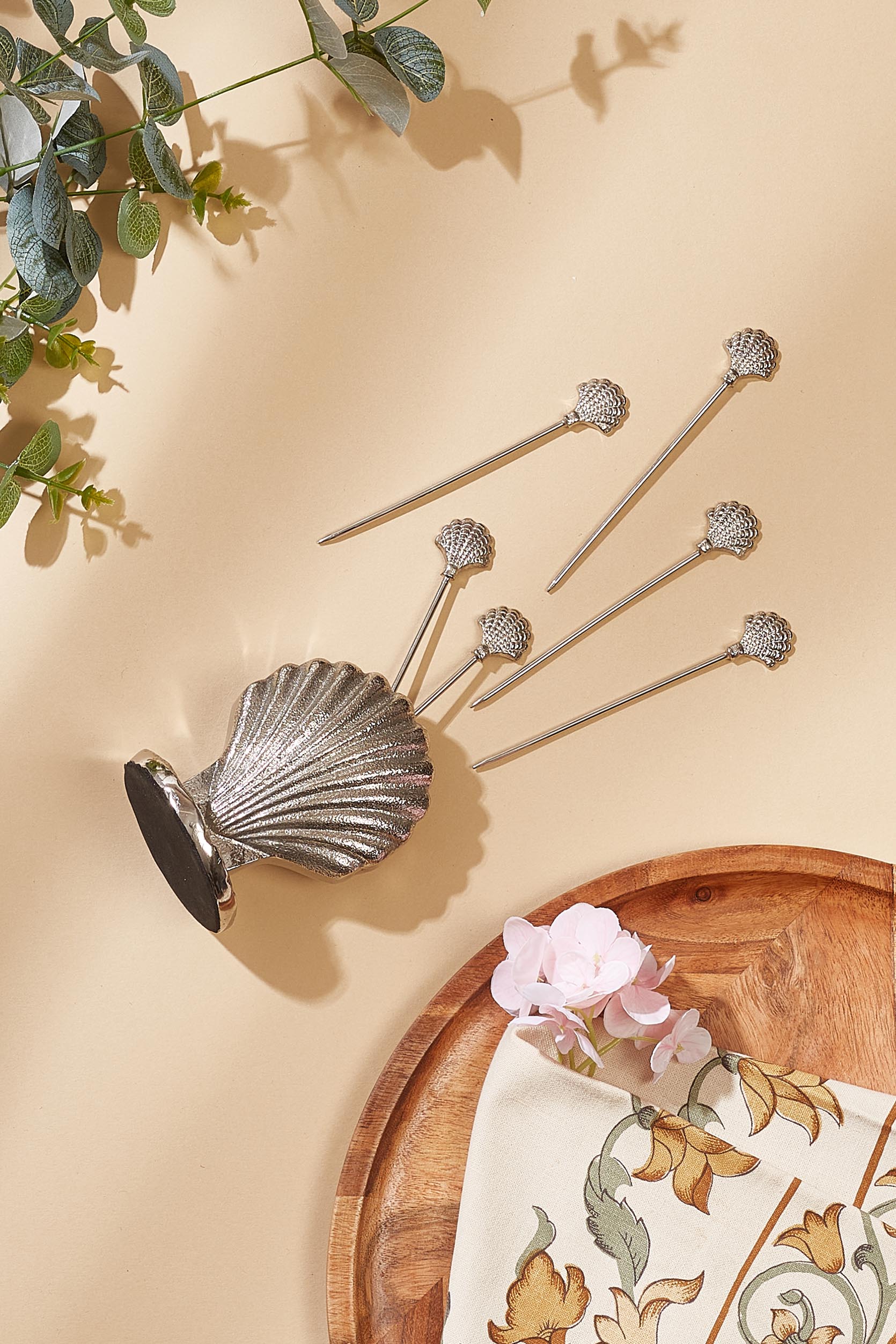 Luxe Shell Silver Appetizer Picks