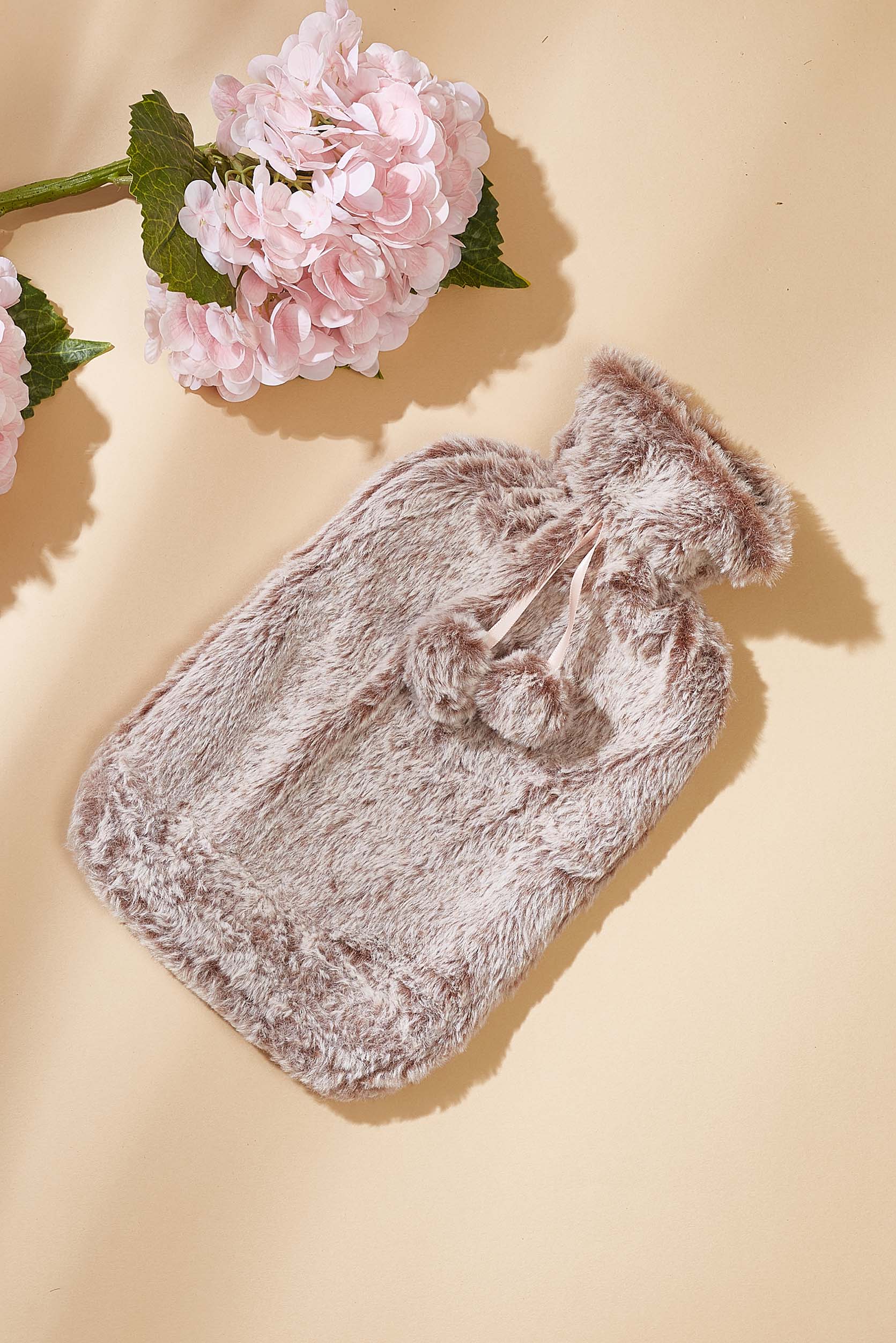 Fuzzy Hot Water Bag + Cover Set - Beige