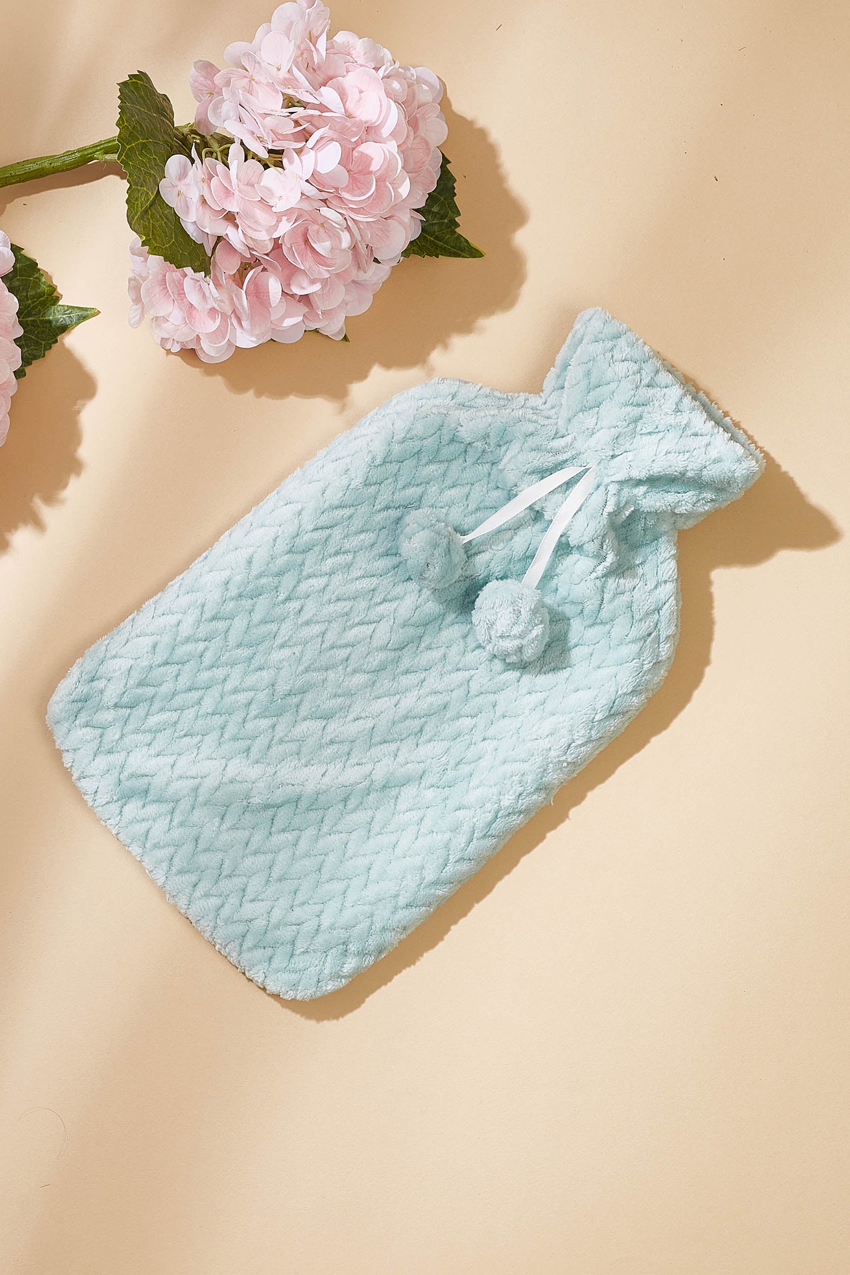 Chevron Hot Water Bag + Cover Set - Blue