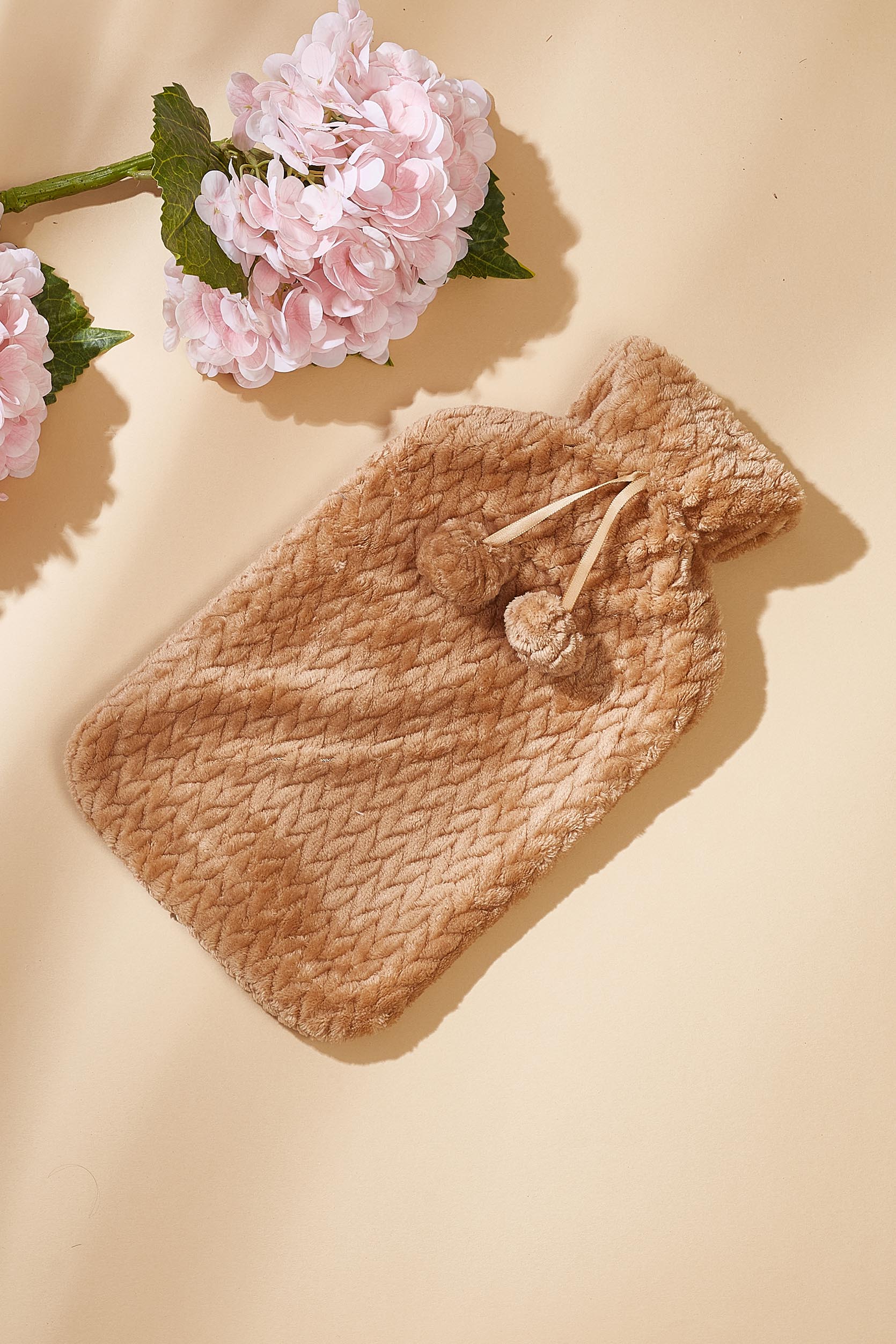 Chevron Hot Water Bag + Cover Set - Beige