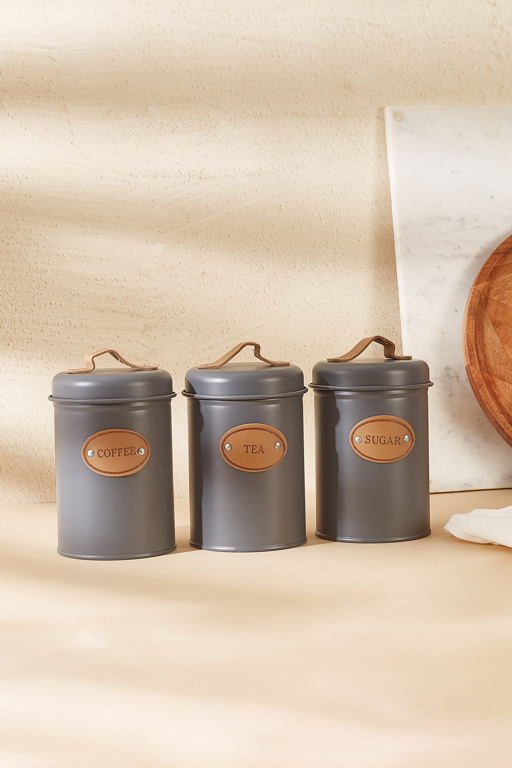 Mila Steel Jar Set - Grey