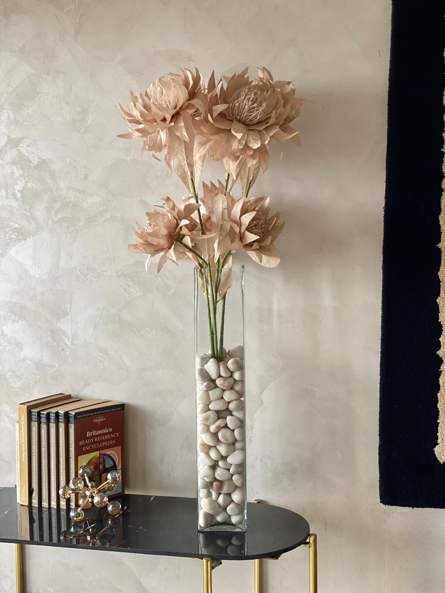 Artificial Portea Flower Stem - (One Stem) Beige