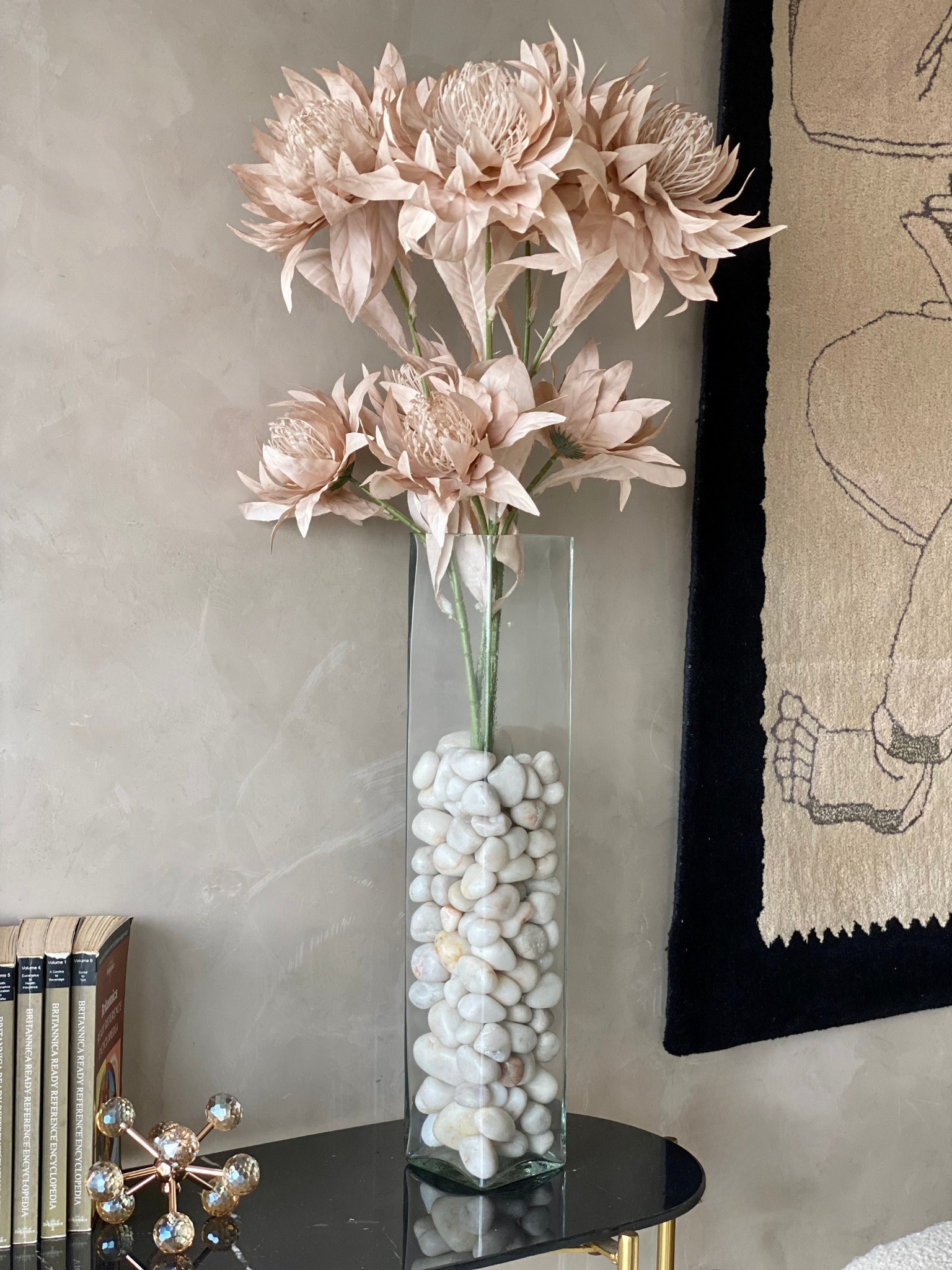 Artificial Portea Flower Stem - (One Stem) Beige