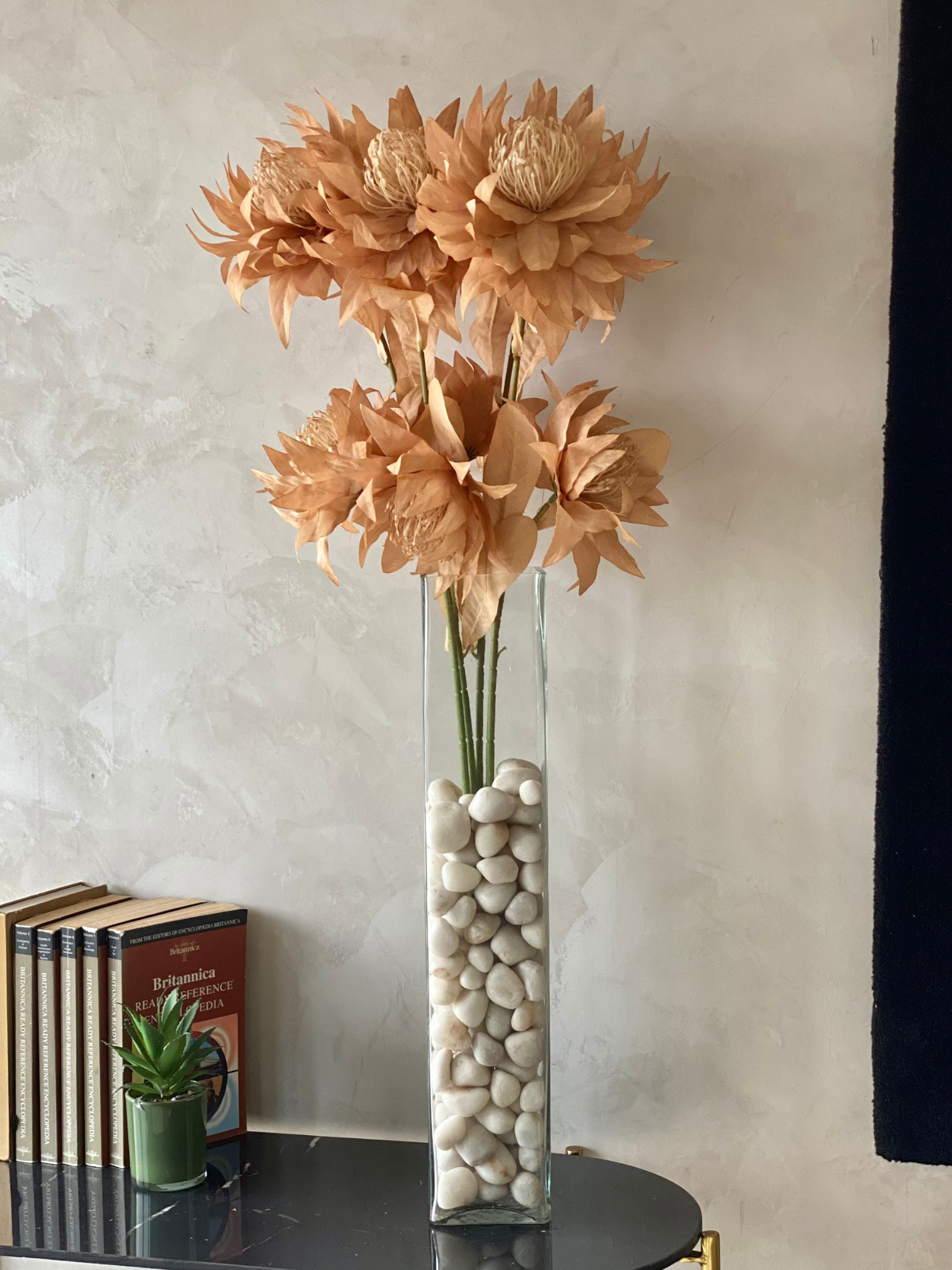 Artificial Portea Flower Stem - (One Stem) Light Brown