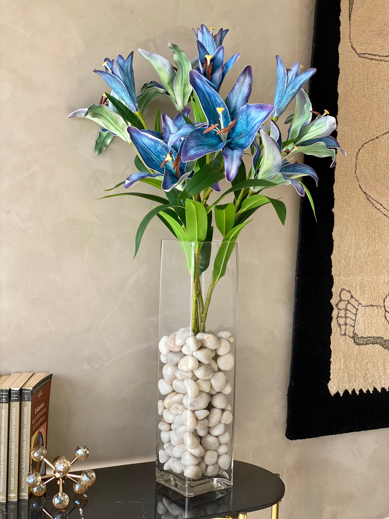 Artificial Mystic Lilly Flower Stem - (One Stem) Blue