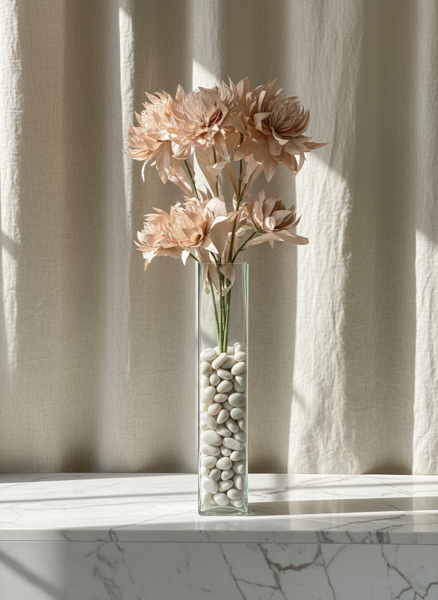 Artificial Portea Flower Stem - (One Stem) Beige