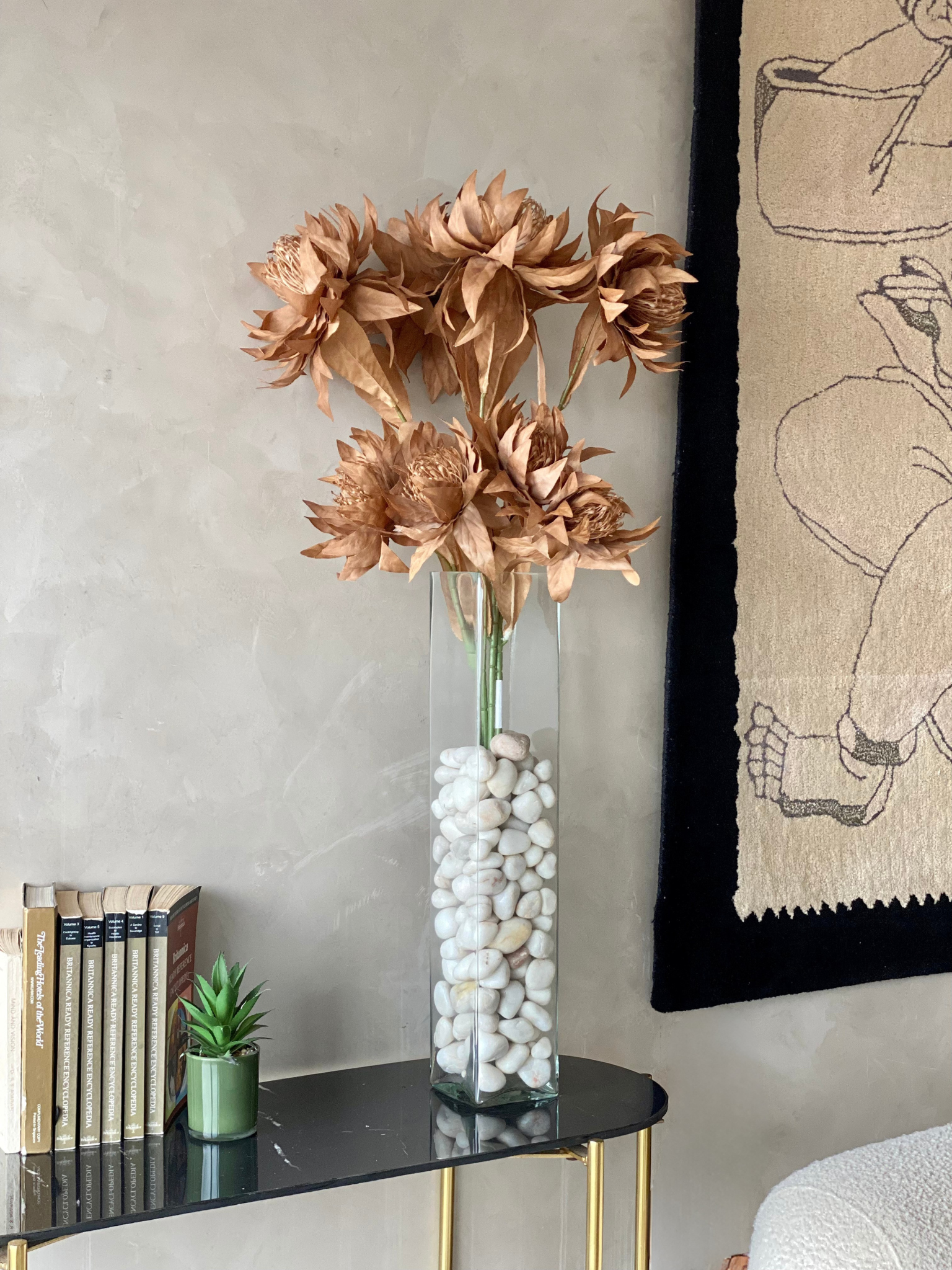 Artificial Portea Flower Stem - (One Stem) Brown