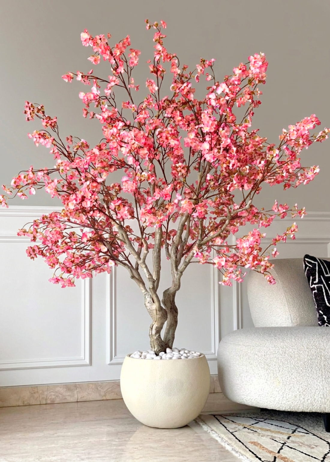 Artificial Blush Cherry Blossom Plant - 6.5 Feet