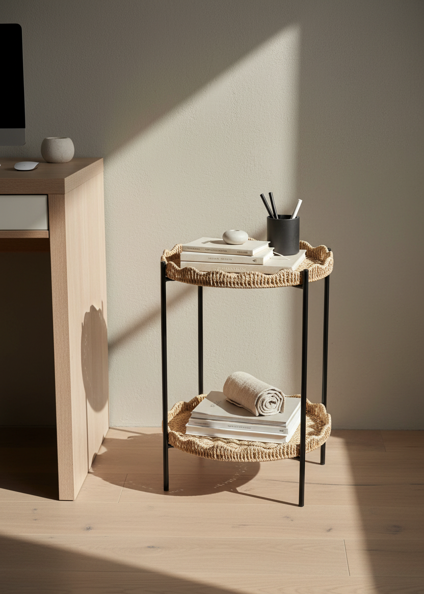 Two-Tier Rattan Organiser