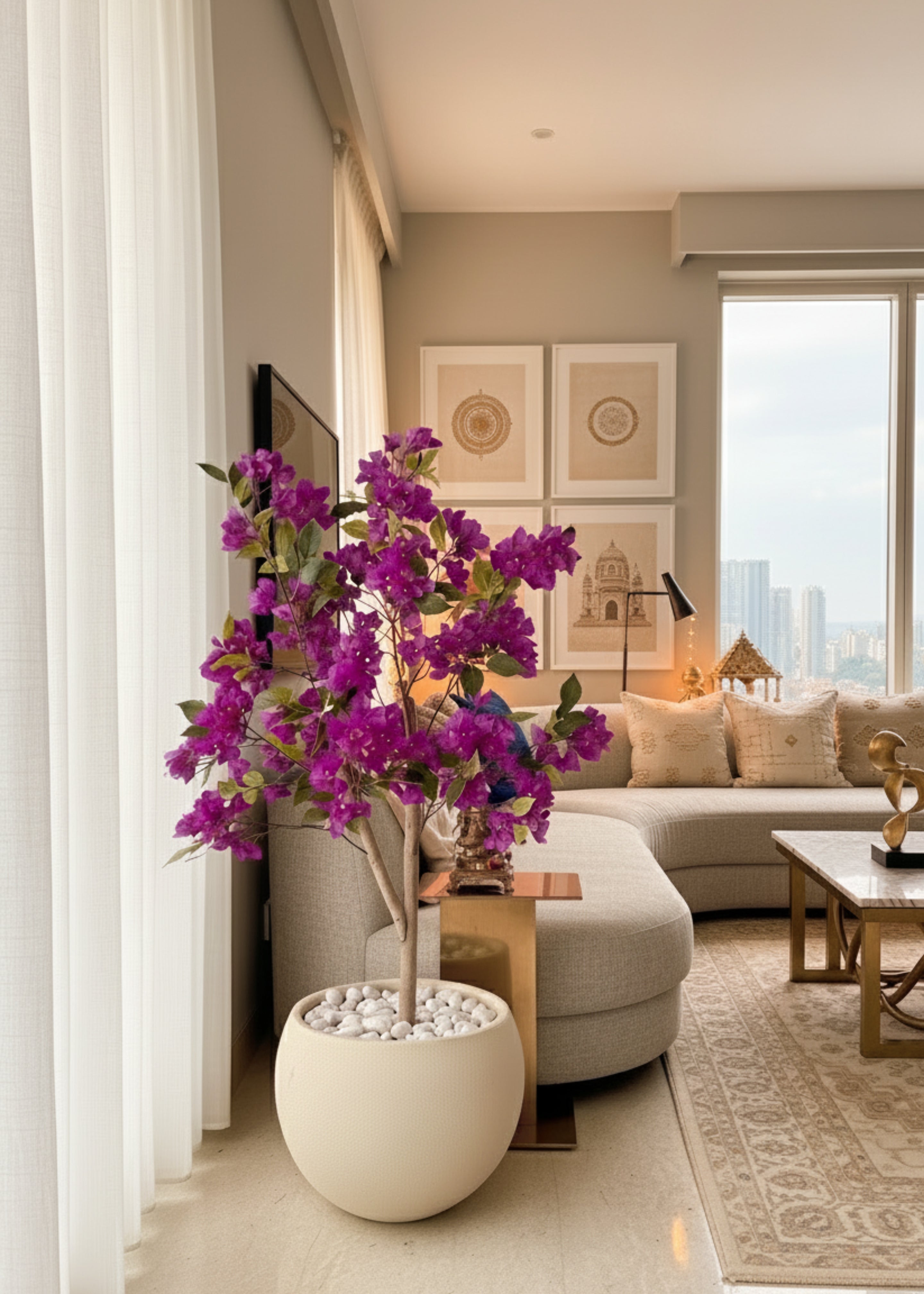 Artificial Purple Bougainvillea Plant - 4 Feet