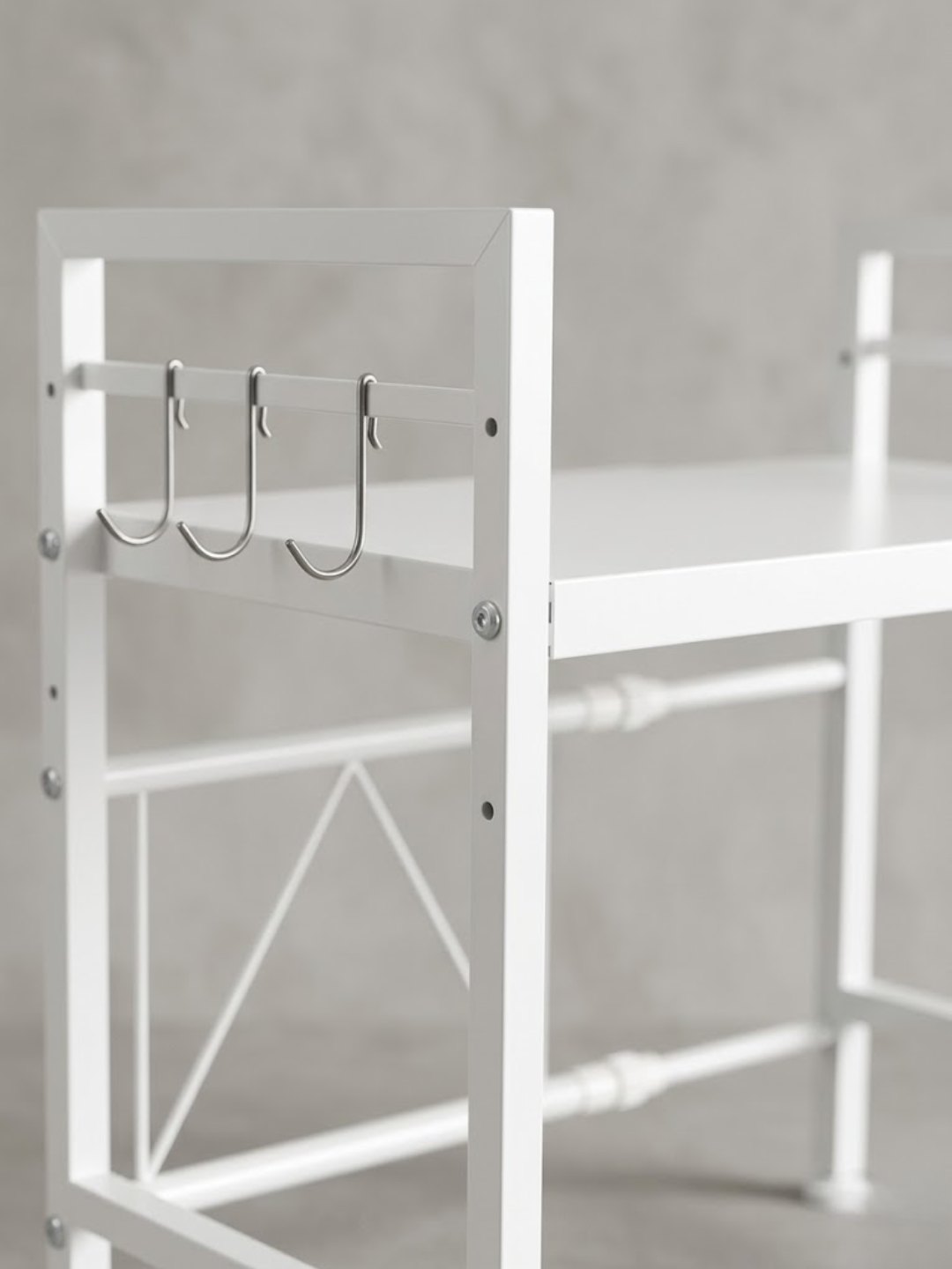 Expandable Microwave Stand - White