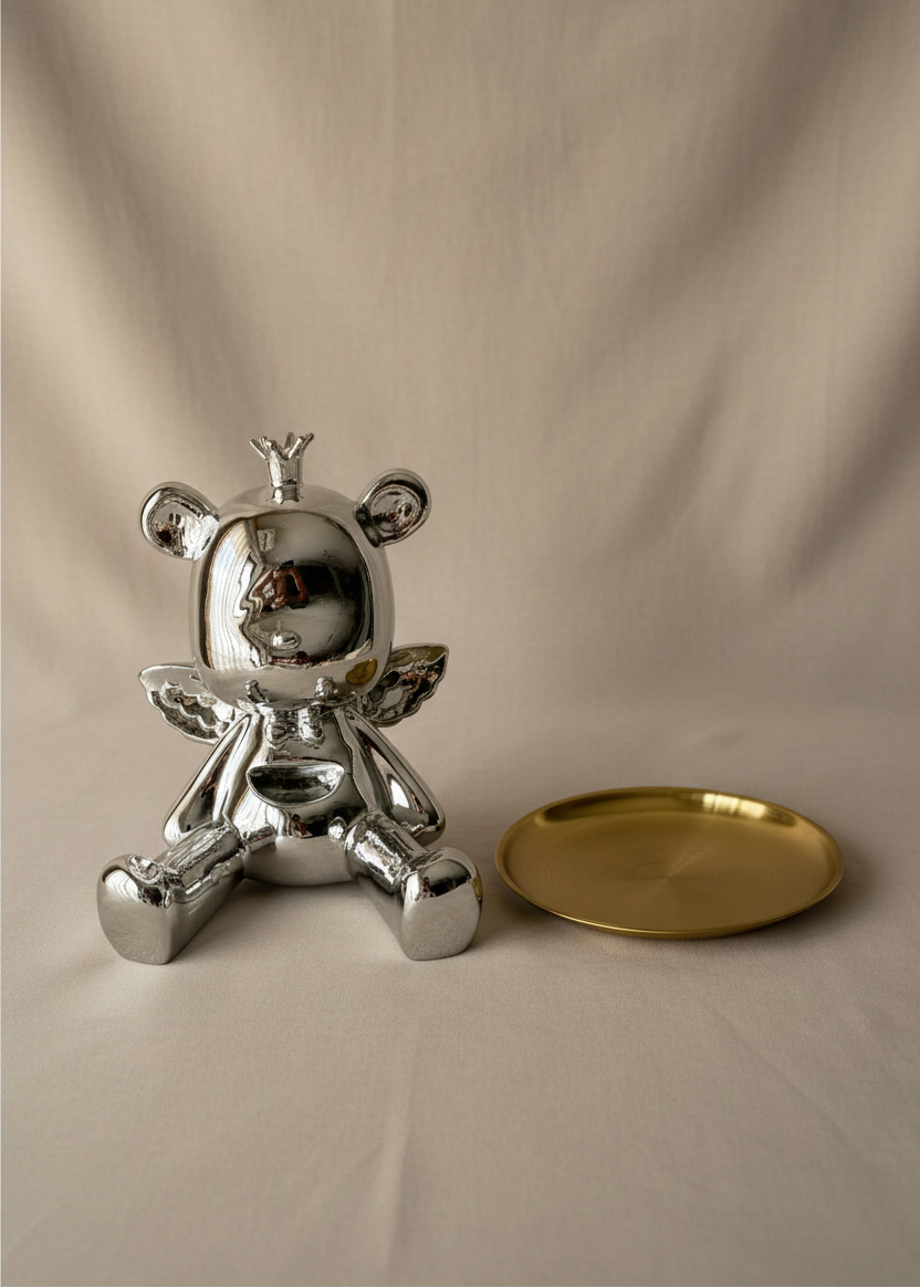 Chrome Bear Trinket Tray