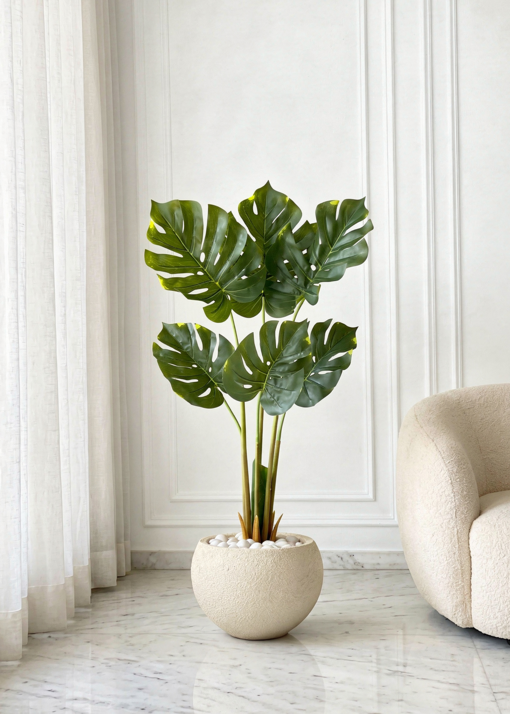 Artificial Evergreen Monstera Plant - 3.5 Feet