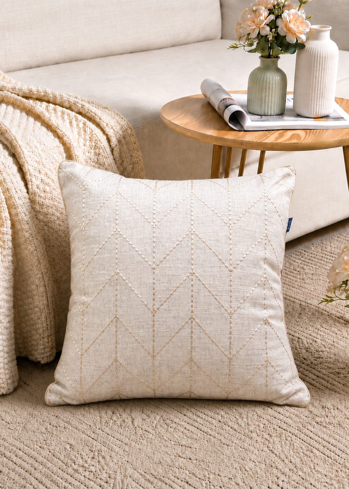 Chevron Sand Cushion Cover