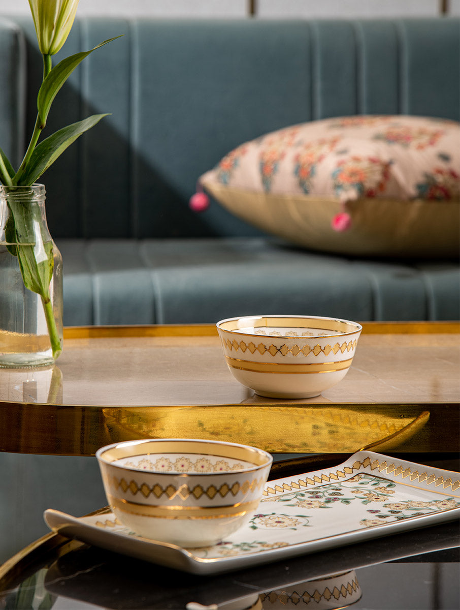 Phul Bari Bowls & Platter Serveware Set - Set of 3