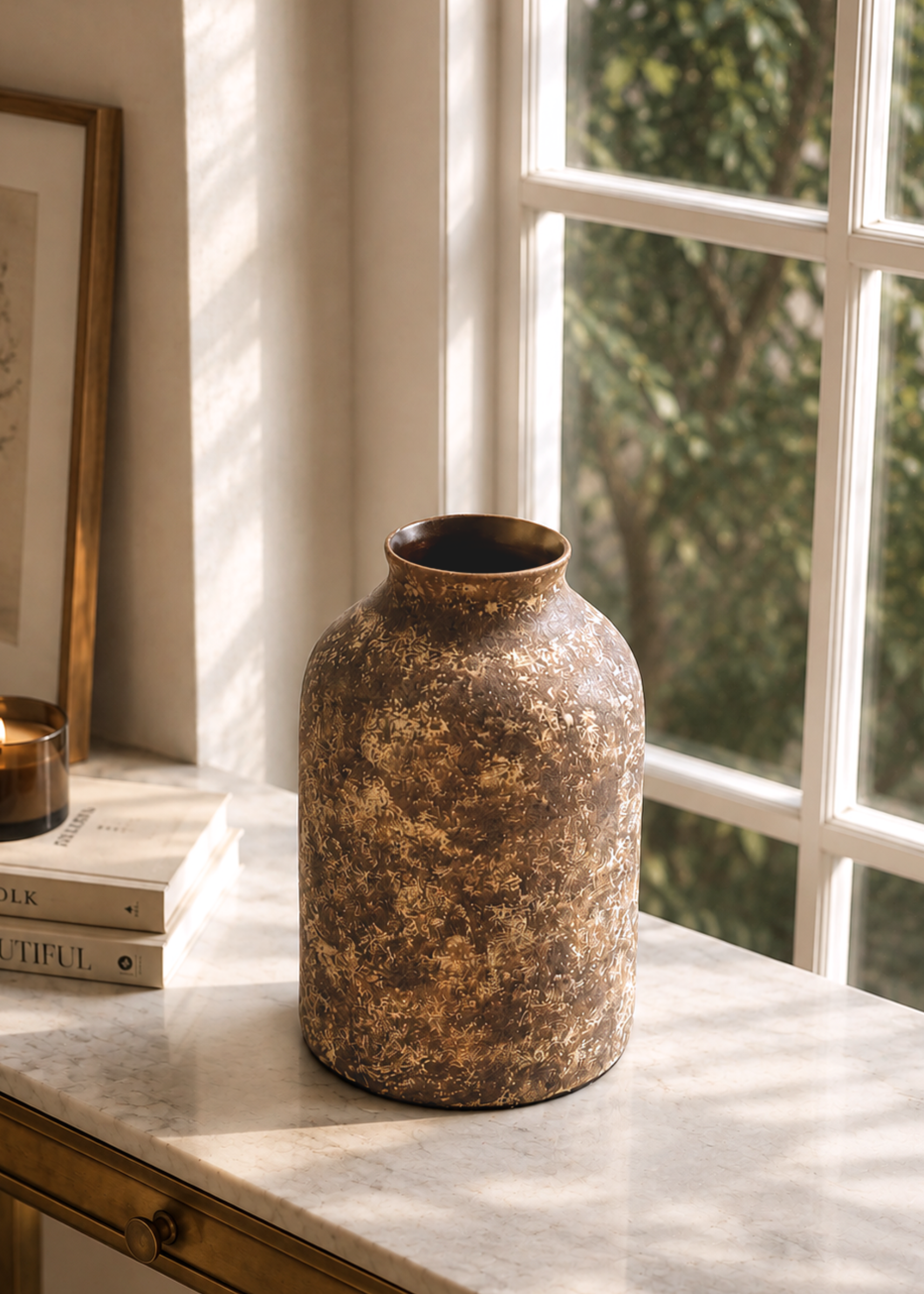 Fossil Vases - Aged Brown