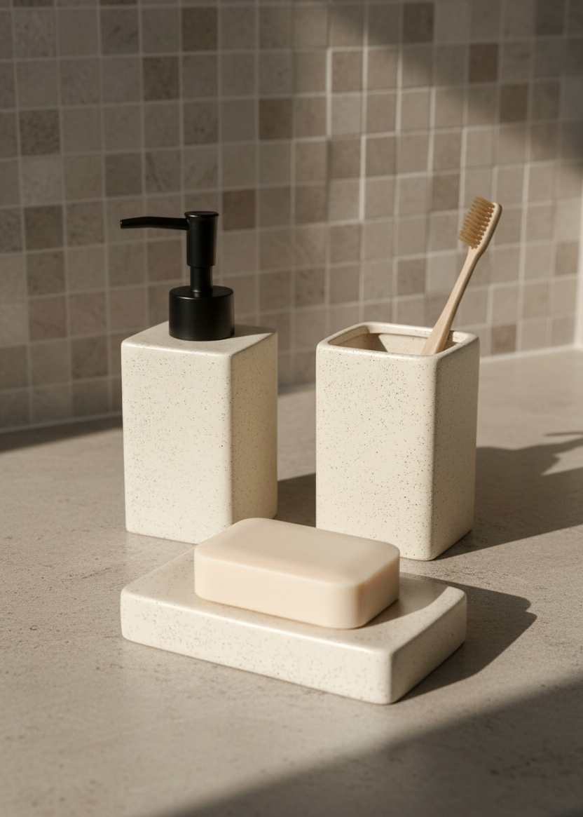 Slate Bathroom Set - Beige