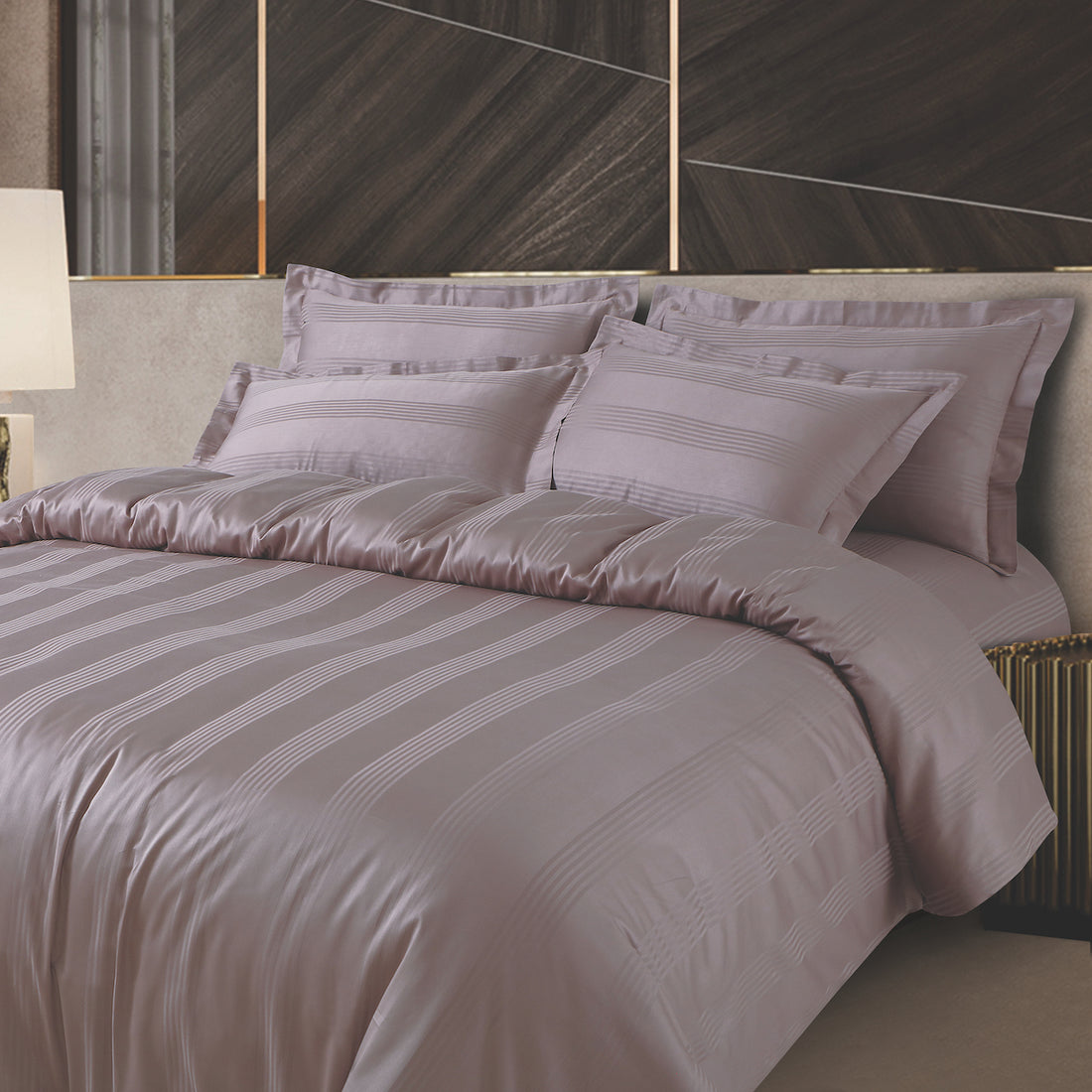 Turin Jacquard Wine Stripes Duvet Cover