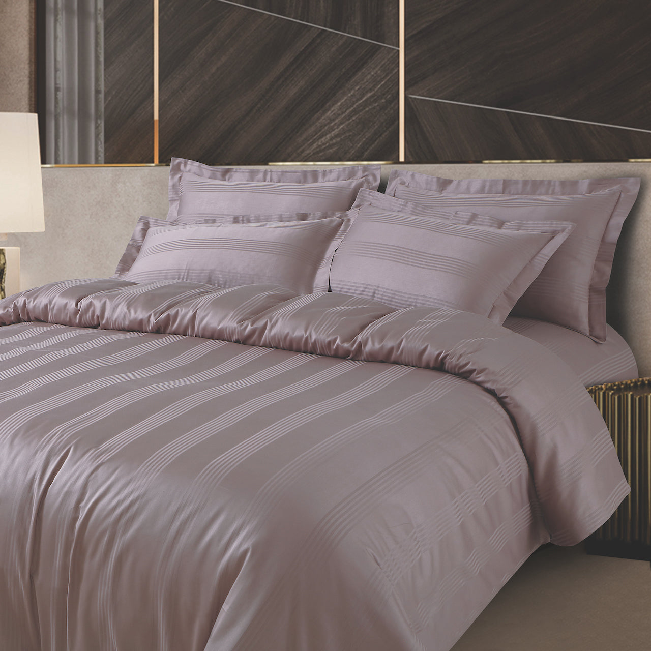 Turin Jacquard Wine Stripes Bedsheet