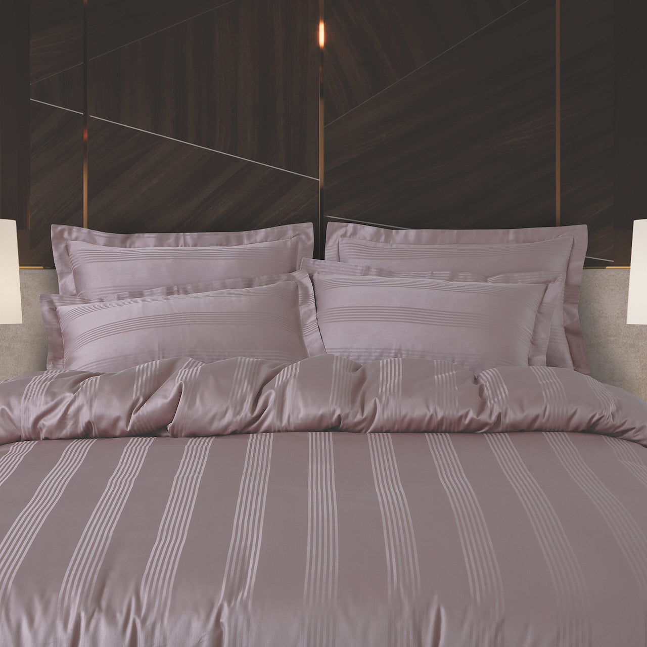 Turin Jacquard Wine Stripes Bedsheet