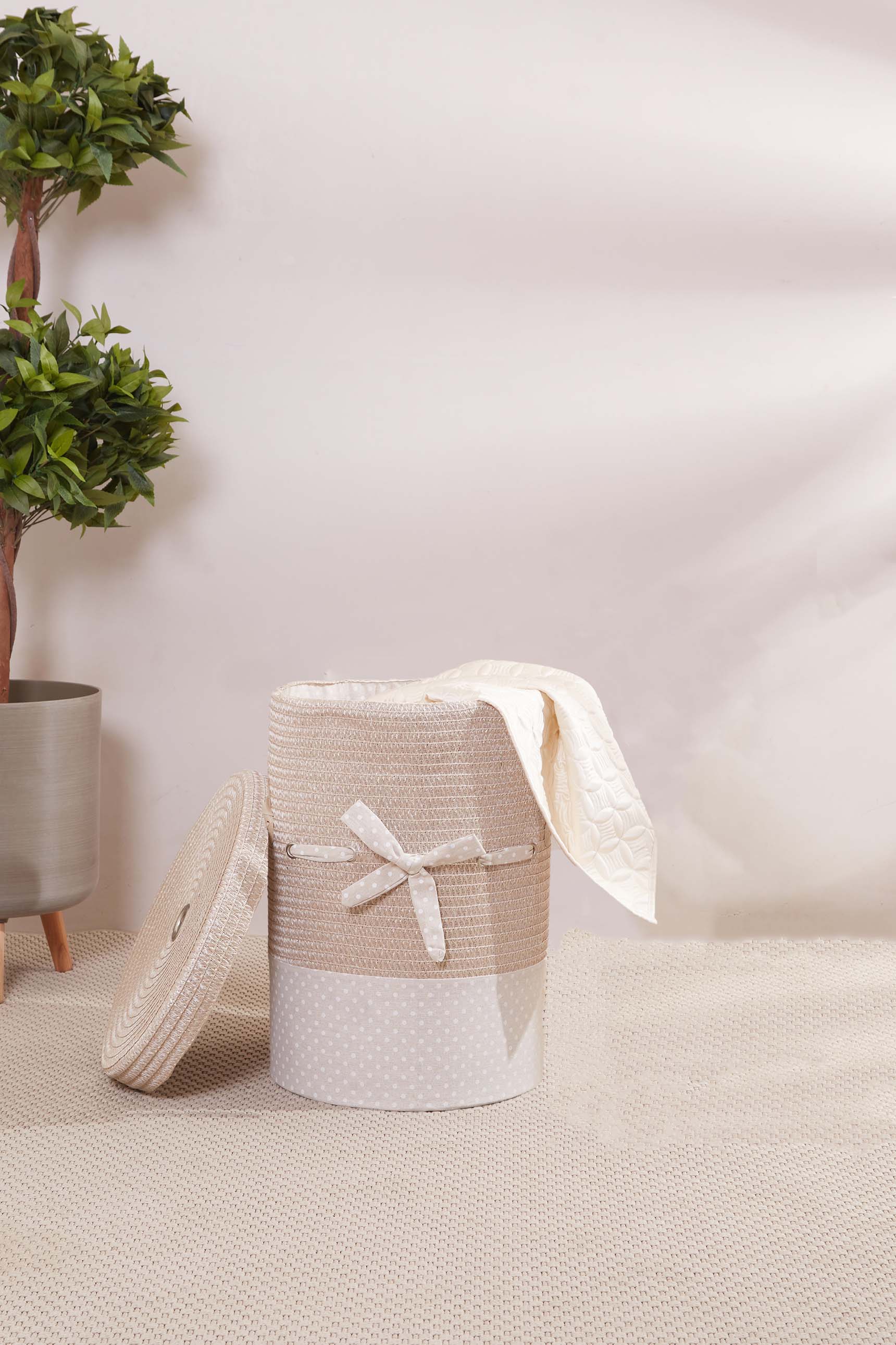 Chevonne Beige Laundry Basket - Large (Only for Mumbai)