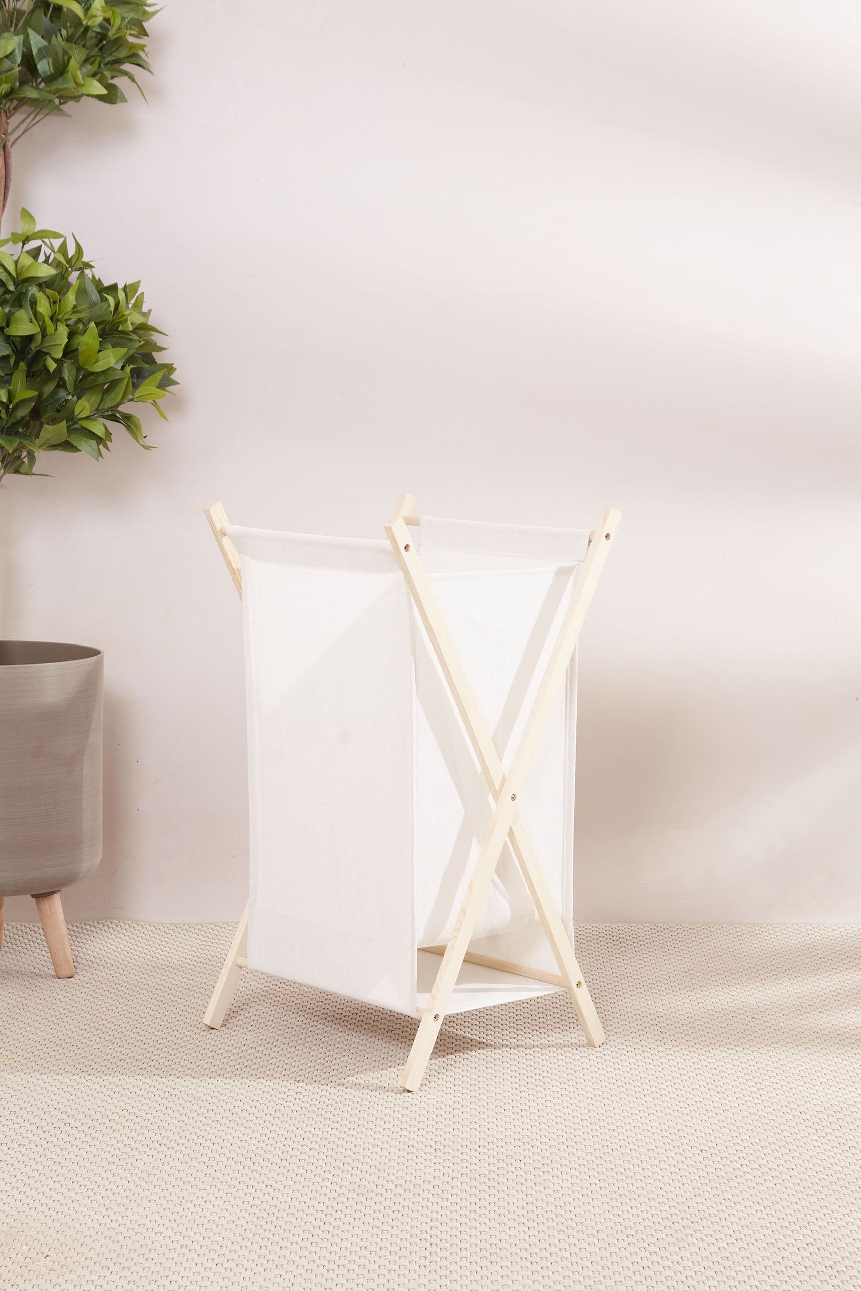 Ermina Foldable Laundry Basket - White